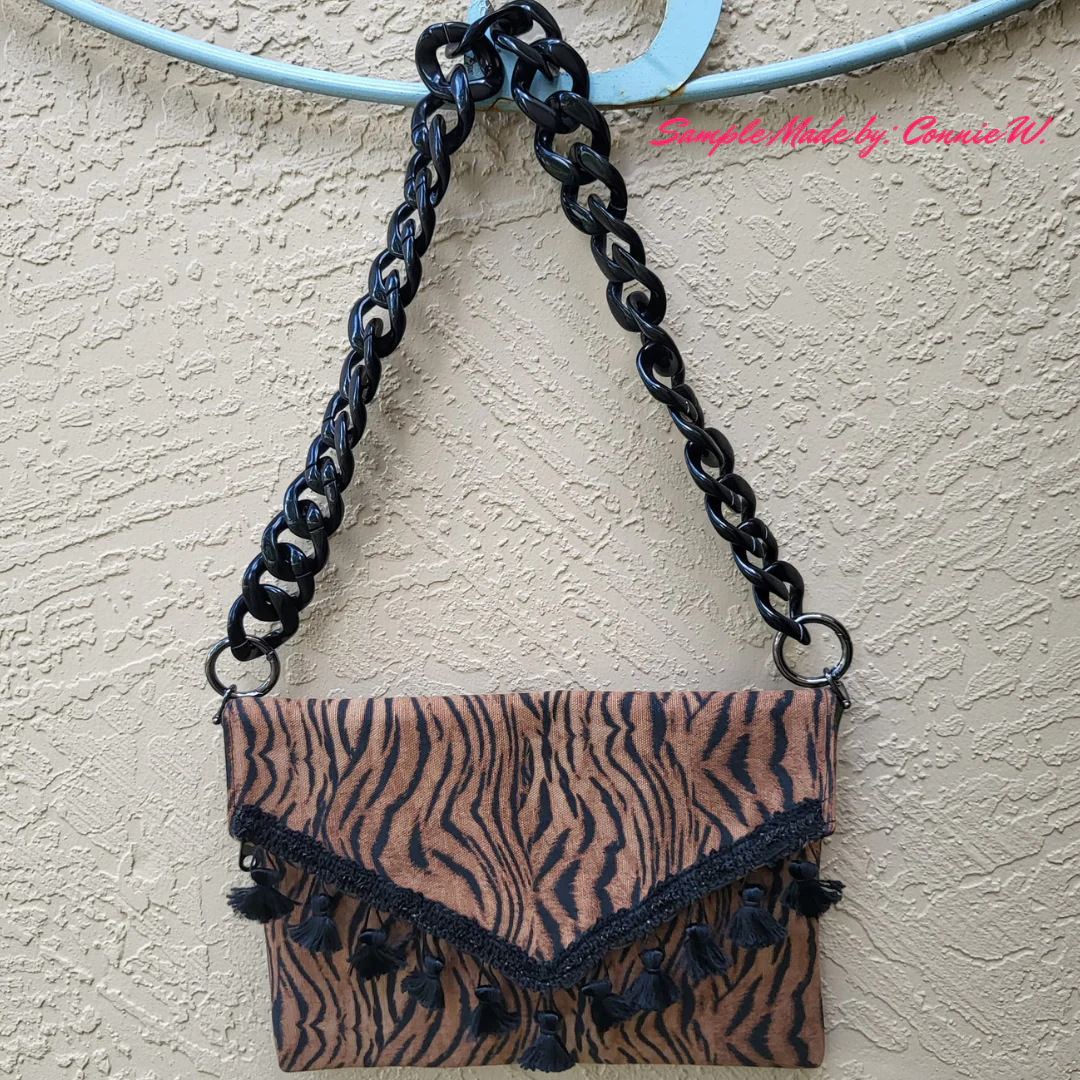 Jet Black Acrylic Bag Chain | Removable O-Rings | 23.5"-26.5" | SewHungryHippie - Image 2