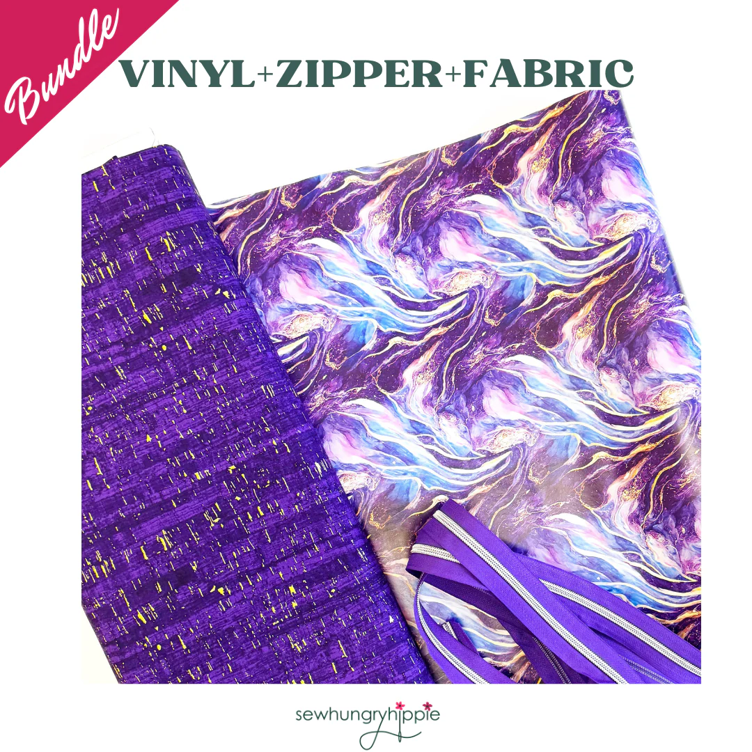 Amethyst Vinyl Matchup Bundle - Purple Vinyl + Zipper + Uncorked Fabric