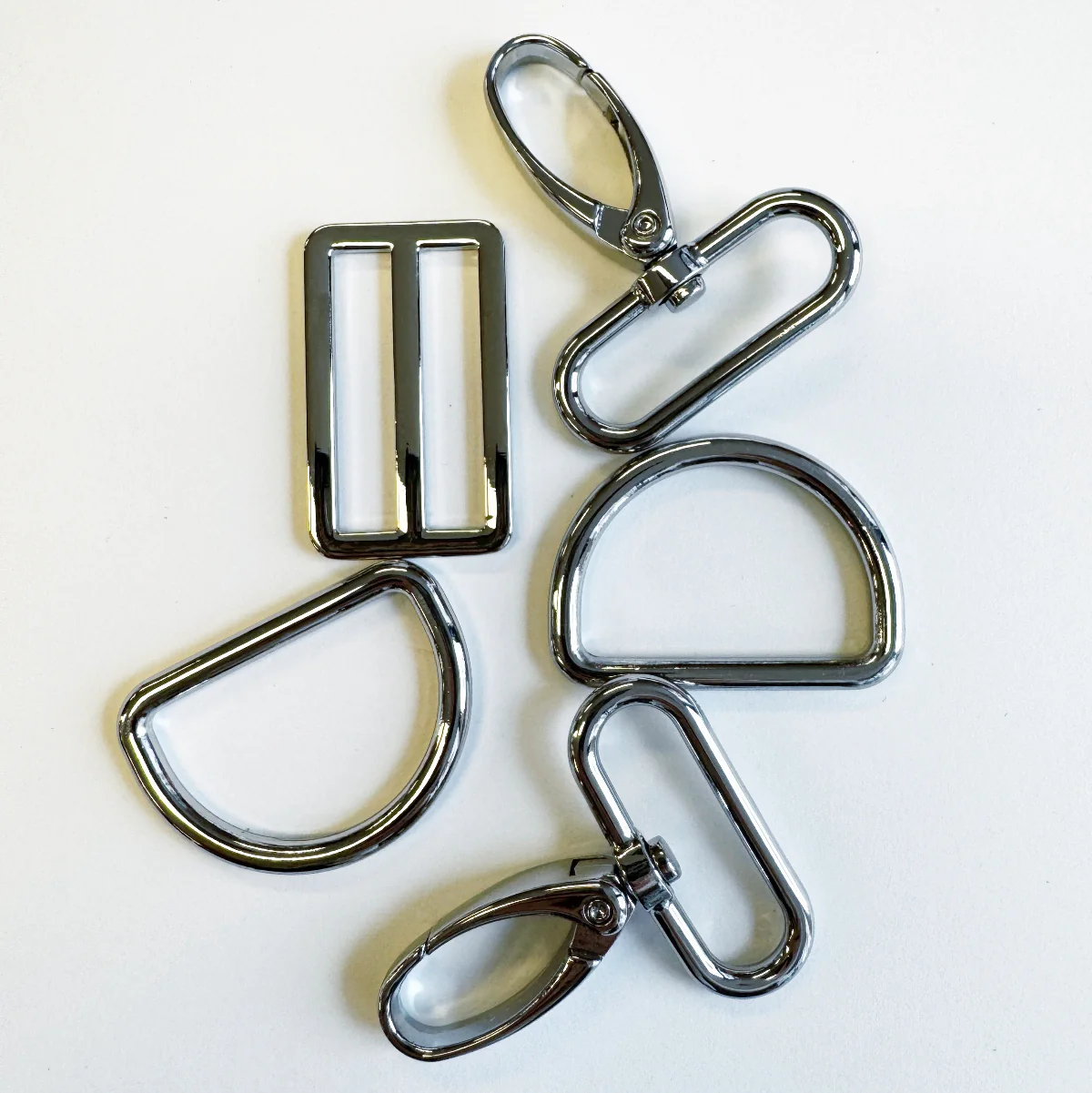 Bag Making Hardware Pack - Silver Nickel color 1.5" width