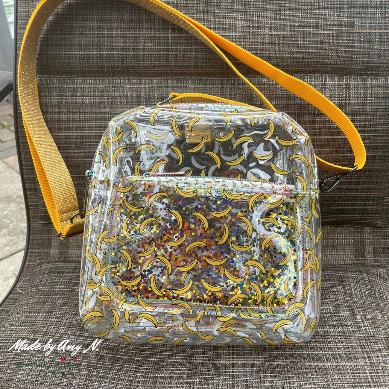 Banana Print Clear Vinyl | TPU See-Through Vinyl for Bag Making - Image 3