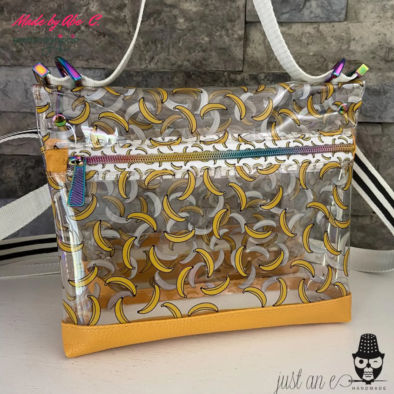 Banana Print Clear Vinyl | TPU See-Through Vinyl for Bag Making - Image 6