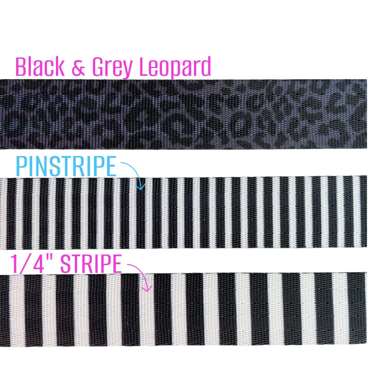 Black & White Pinstripe Seatbelt Webbing 1" Width - 5 Yard Bundle - Image 3