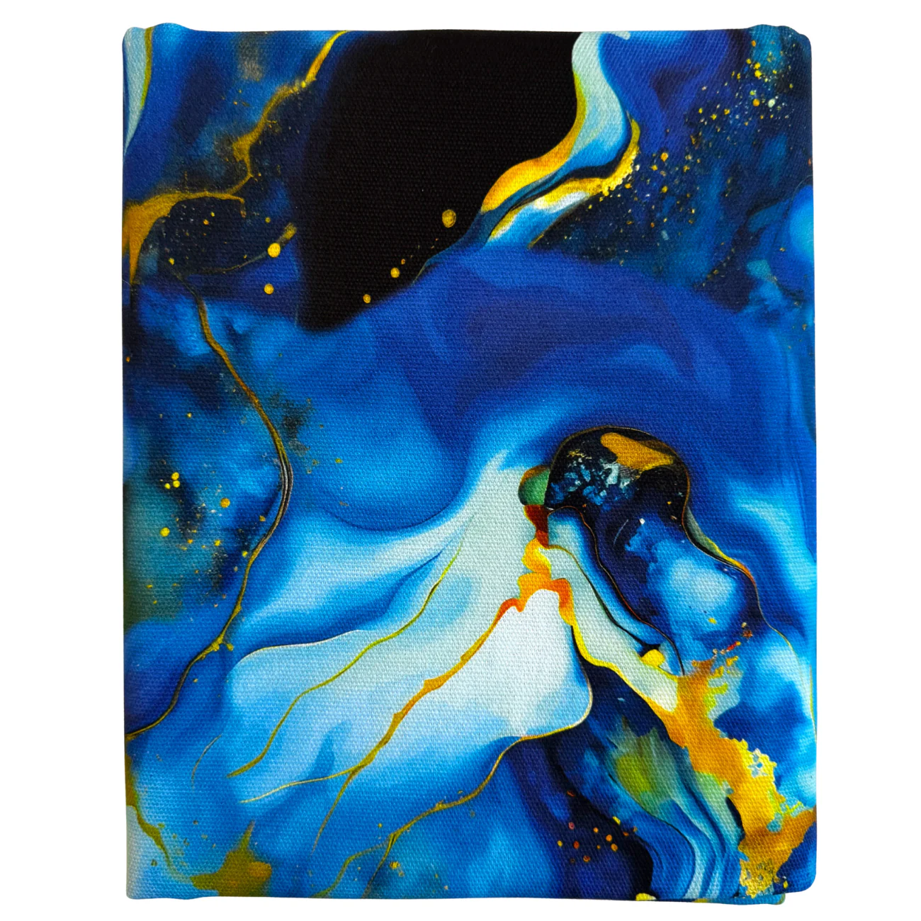 Blue & Gold Agate Pattern Canvas Fabric 36" x 58" - Image 9