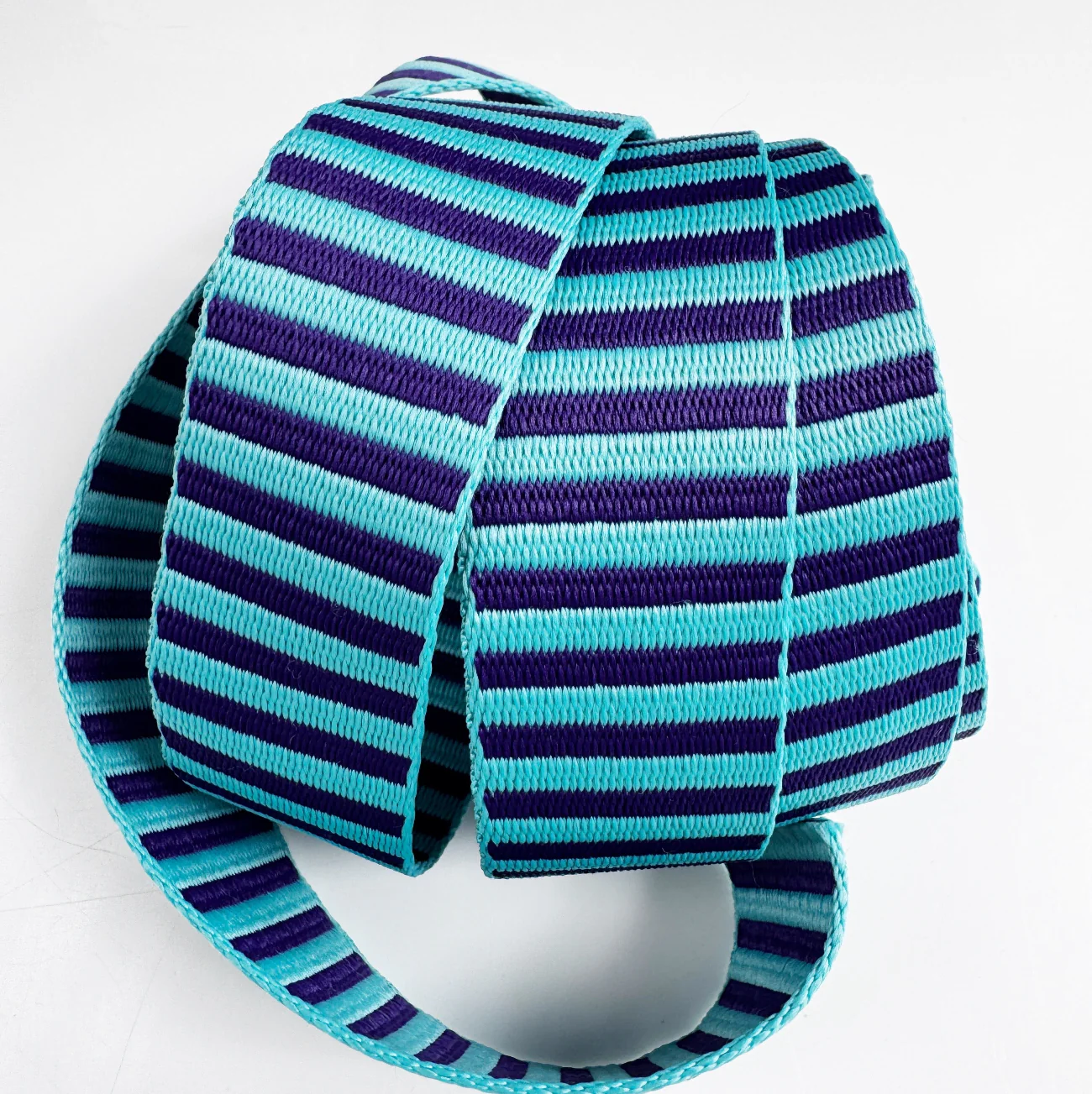 Blue & Teal Purple Jacquard Woven Stripes Webbing – 1.5" Wide