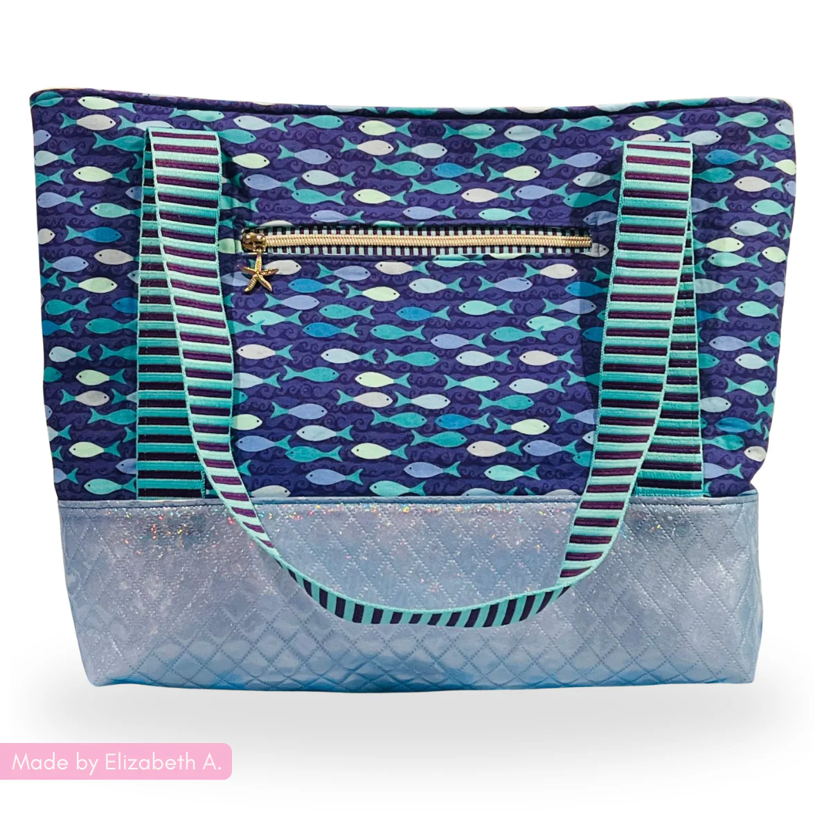 Blue & Teal Purple Striped Jacquard Woven Zipper Tape | #5 Nylon | Silver Teeth - Image 4