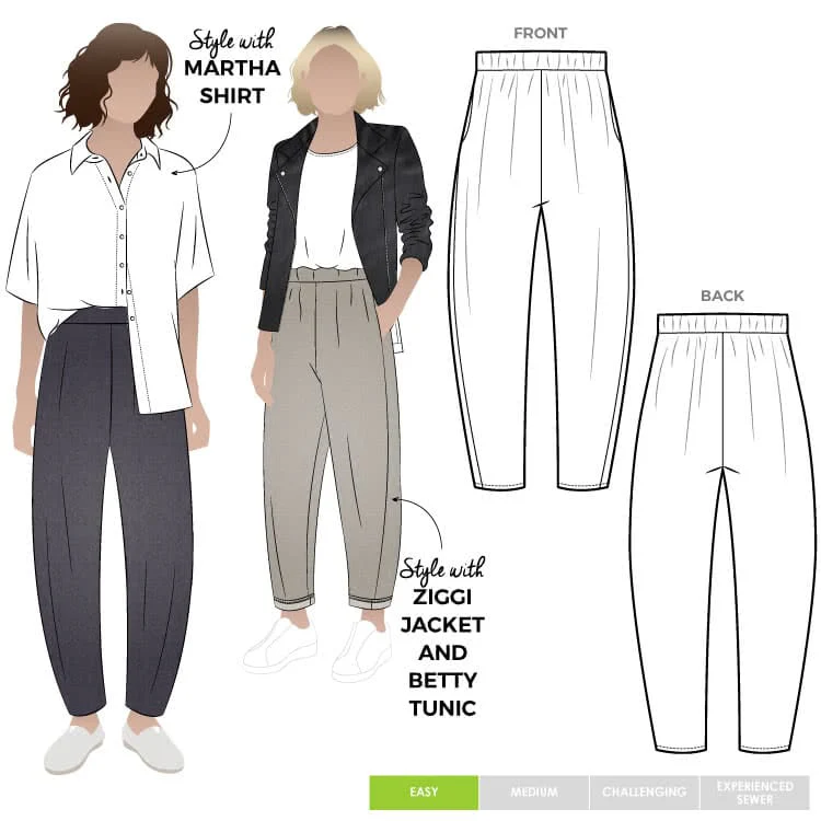 Bob pants Style Arc sewing pattern