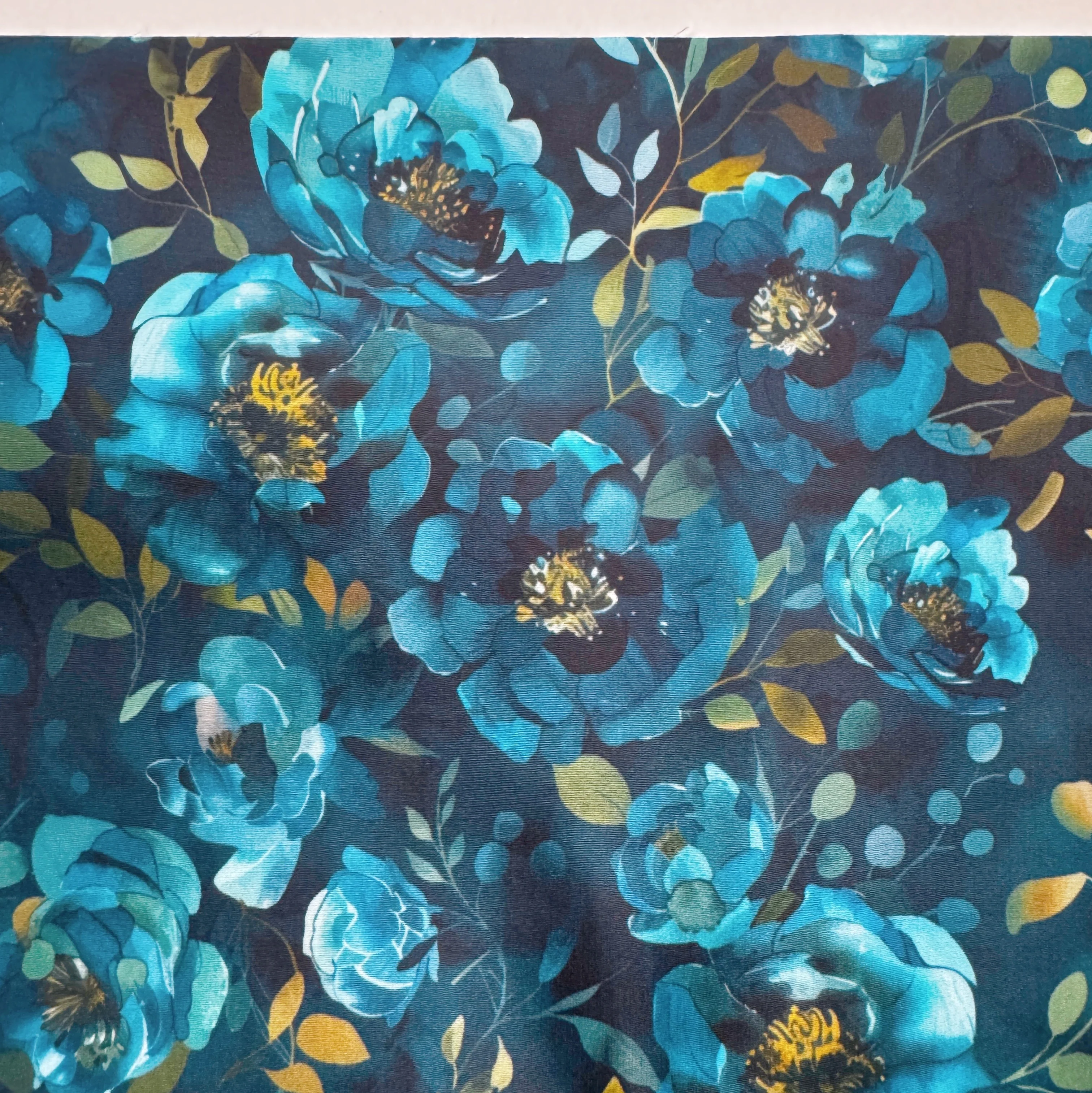 Blue Floral Bonded Nylon - Image 2