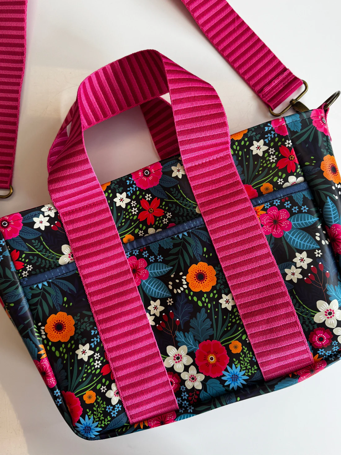 Bonded Nylon Fabric – Flower Fall | 36" x 58" | Custom Floral Lining & Bag Making Fabric - Image 6