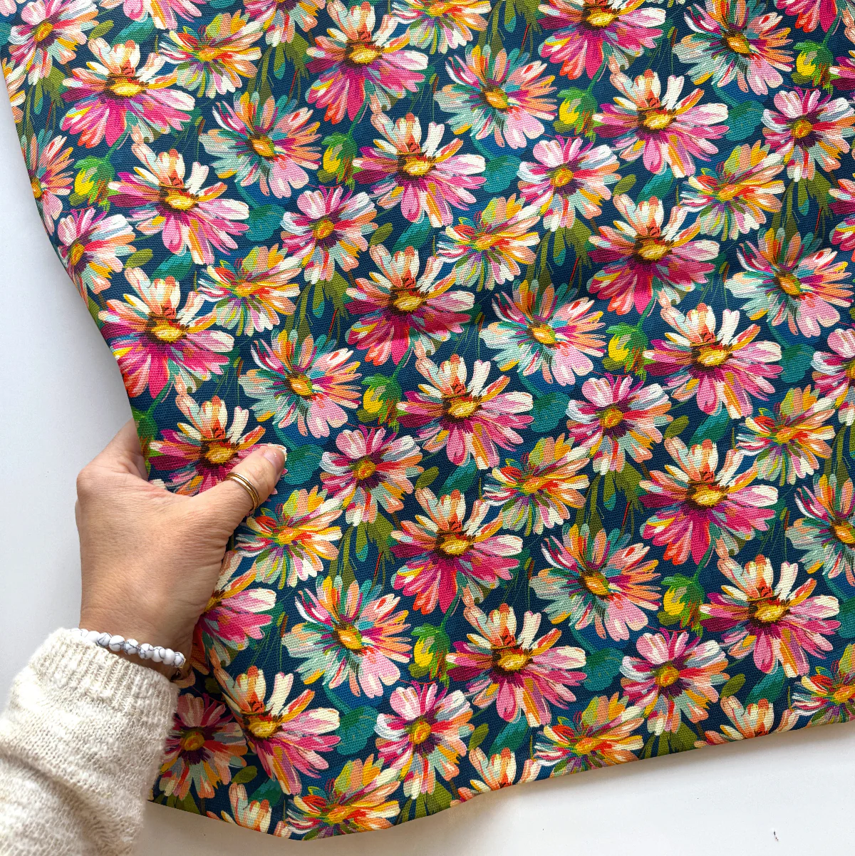 Canvas Fabric April Flowers 36" x 58" - Image 4