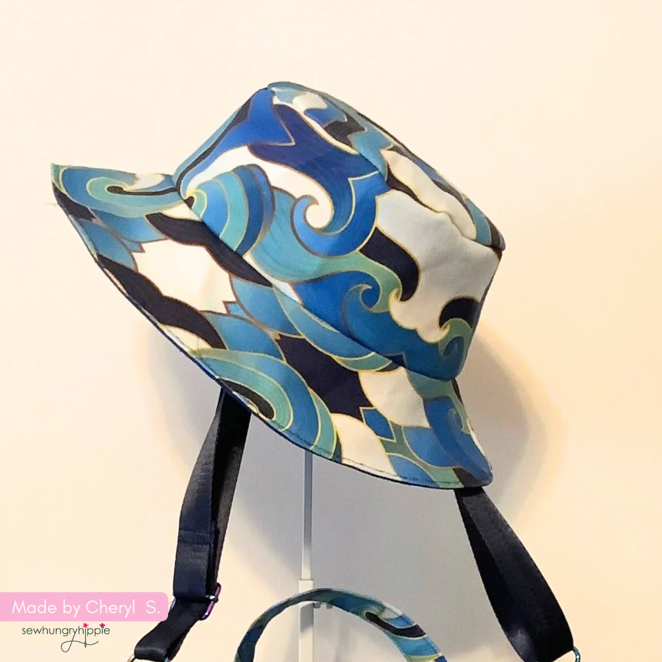 Blue Waves Canvas Fabric | Elegant Custom Print for Bag Making - Image 5