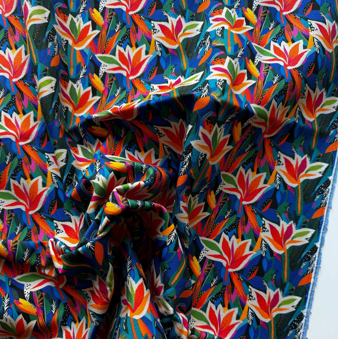 Bright Jungle Canvas Fabric | Bold Nature Print for Bag Making - Image 2