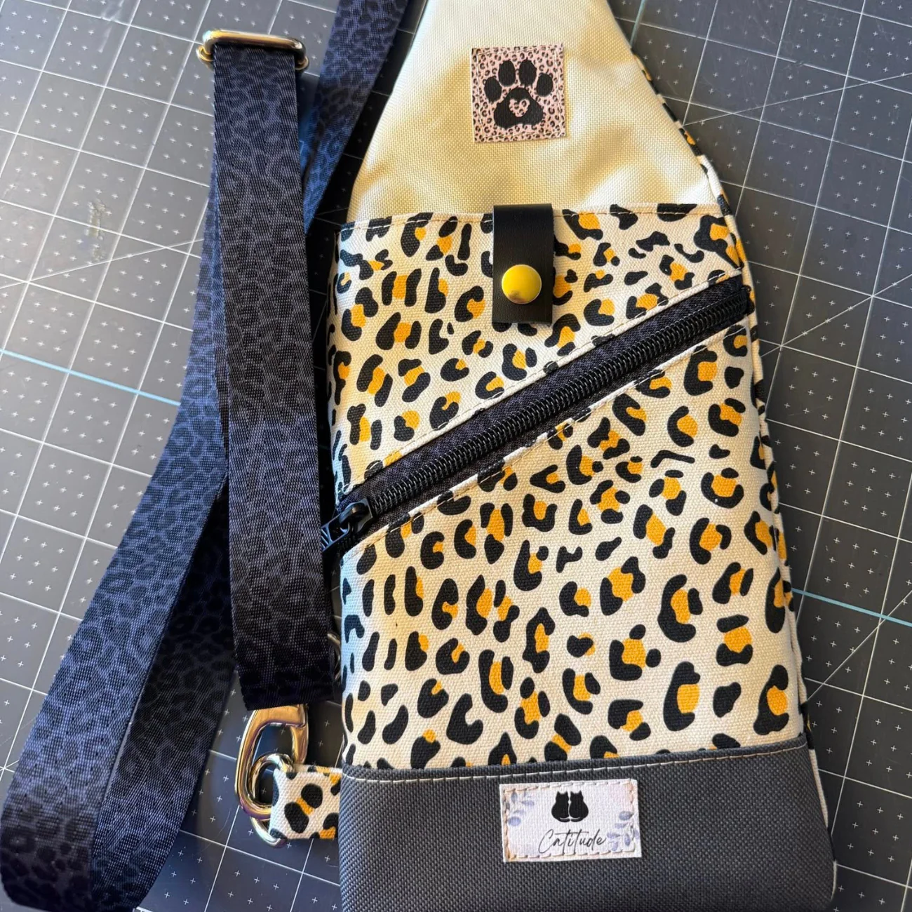 Black Grey Leopard seatbelt webbing 1" width 5 Yards - Image 6
