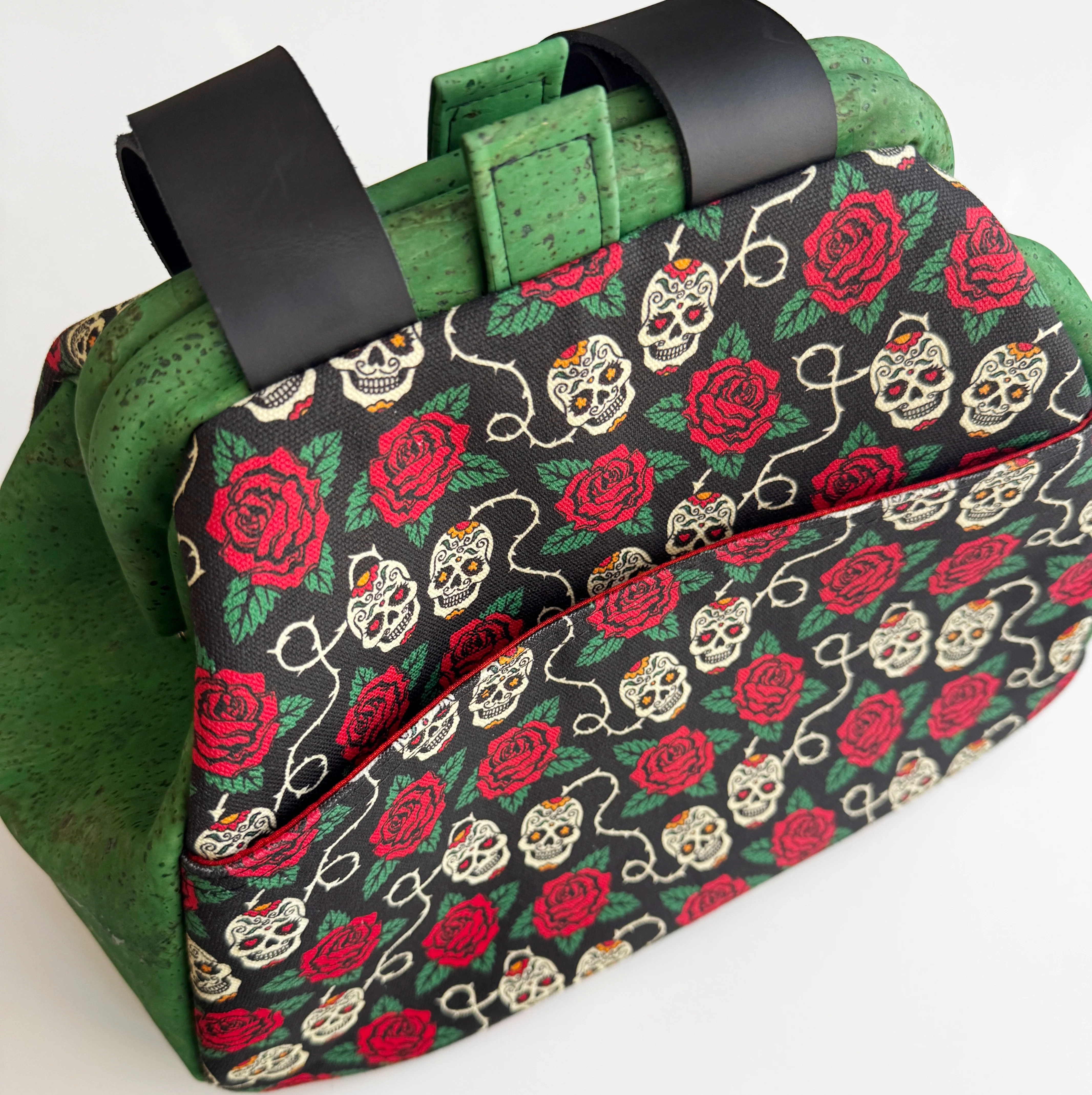 Skulls & Vines Canvas Fabric | Bold Halloween Print for Bag Making - Image 3