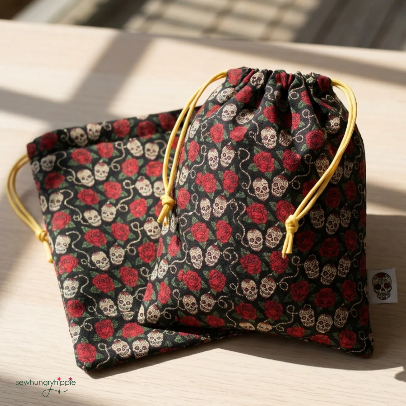Skulls & Vines Canvas Fabric | Bold Halloween Print for Bag Making - Image 5