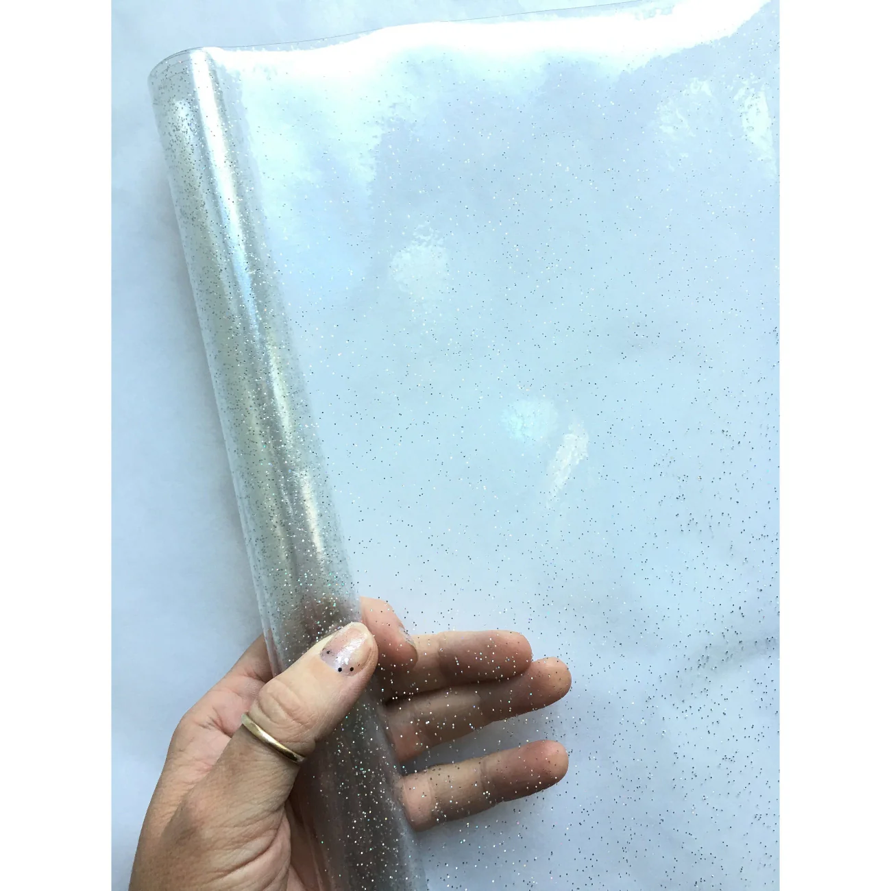 Clear Glitter Vinyl | TPU See-Through Vinyl for Bag Making - Image 12