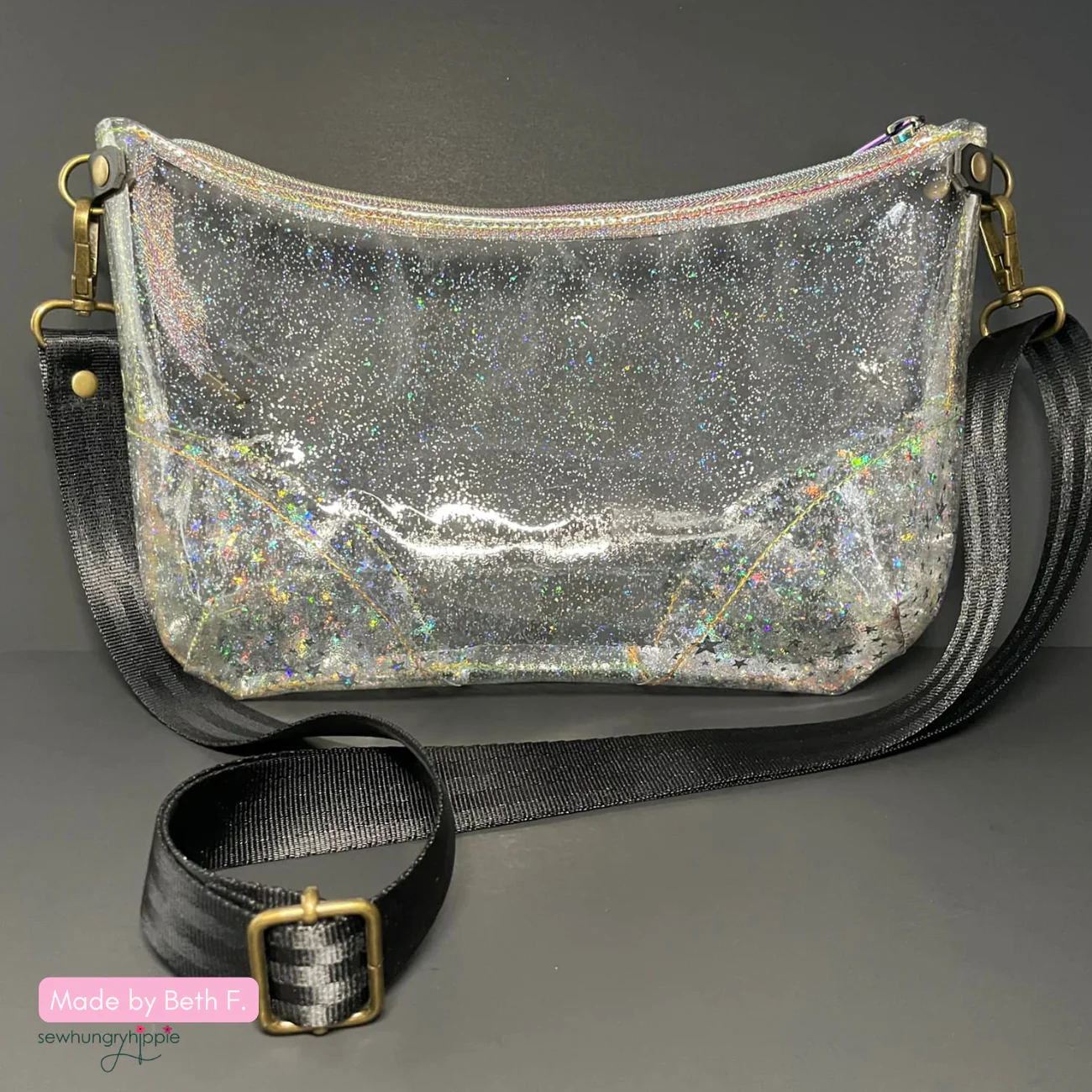 Clear Glitter Vinyl | TPU See-Through Vinyl for Bag Making - Image 3