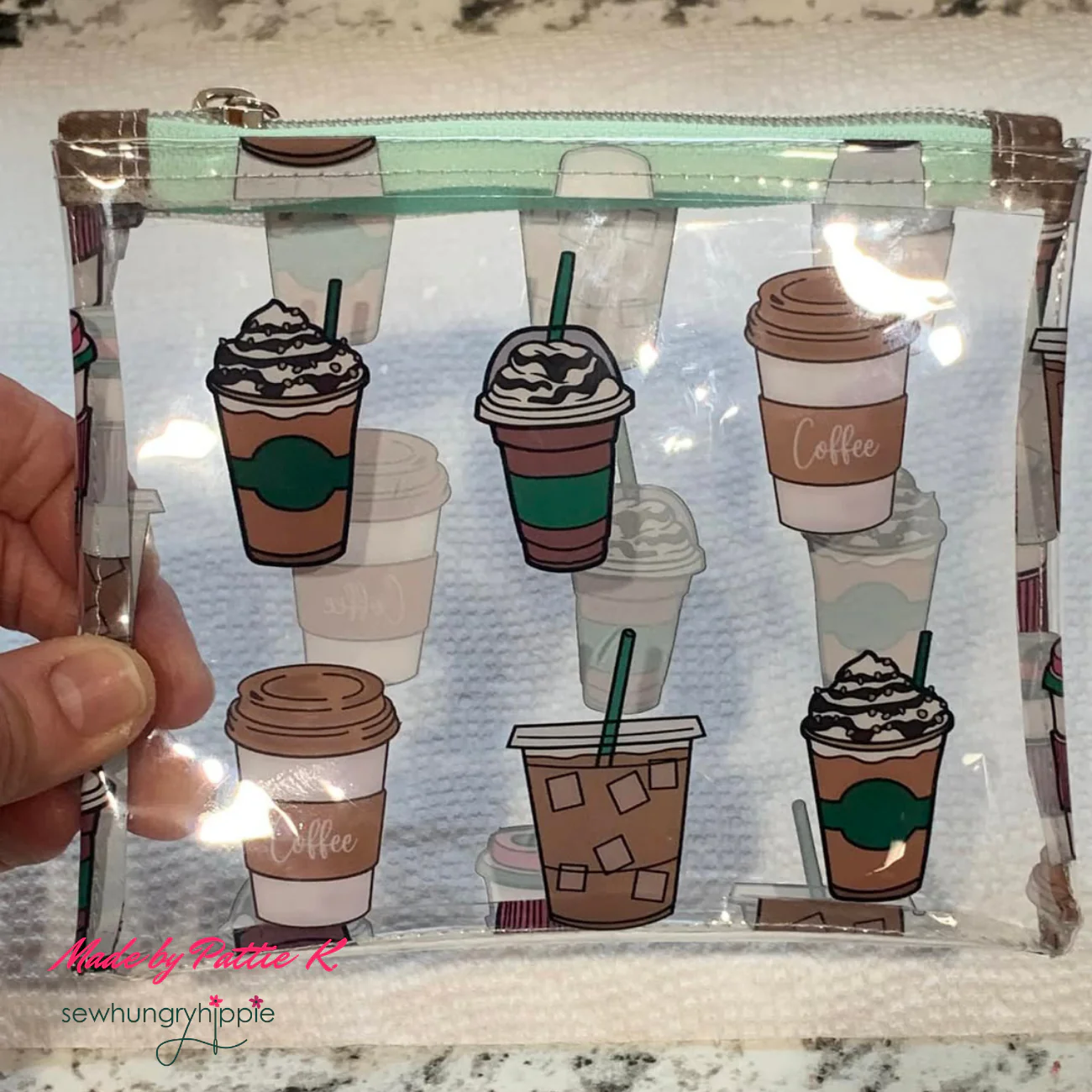 Coffee Cups Print TPU Vinyl – Clear Printed Vinyl for Bag & Pouch Making - Image 7
