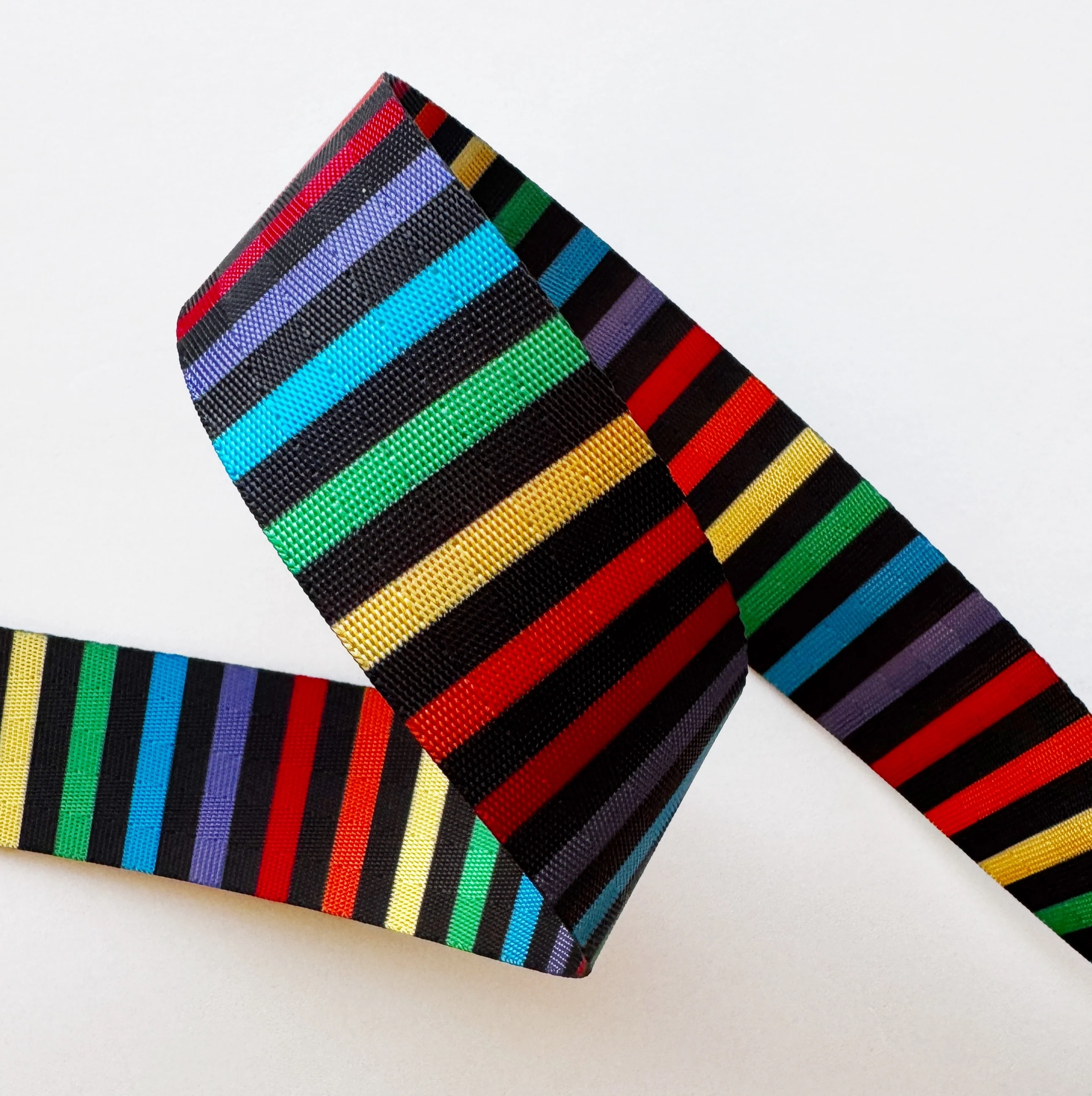 Multicolor Striped Seatbelt Webbing 1.5" Width - Per Yard