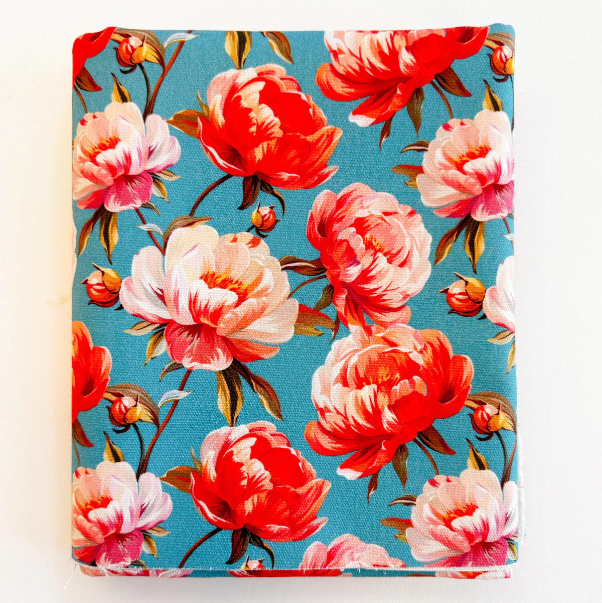 Coral Crush Peonies Canvas Fabric 36" x 58" - Image 2