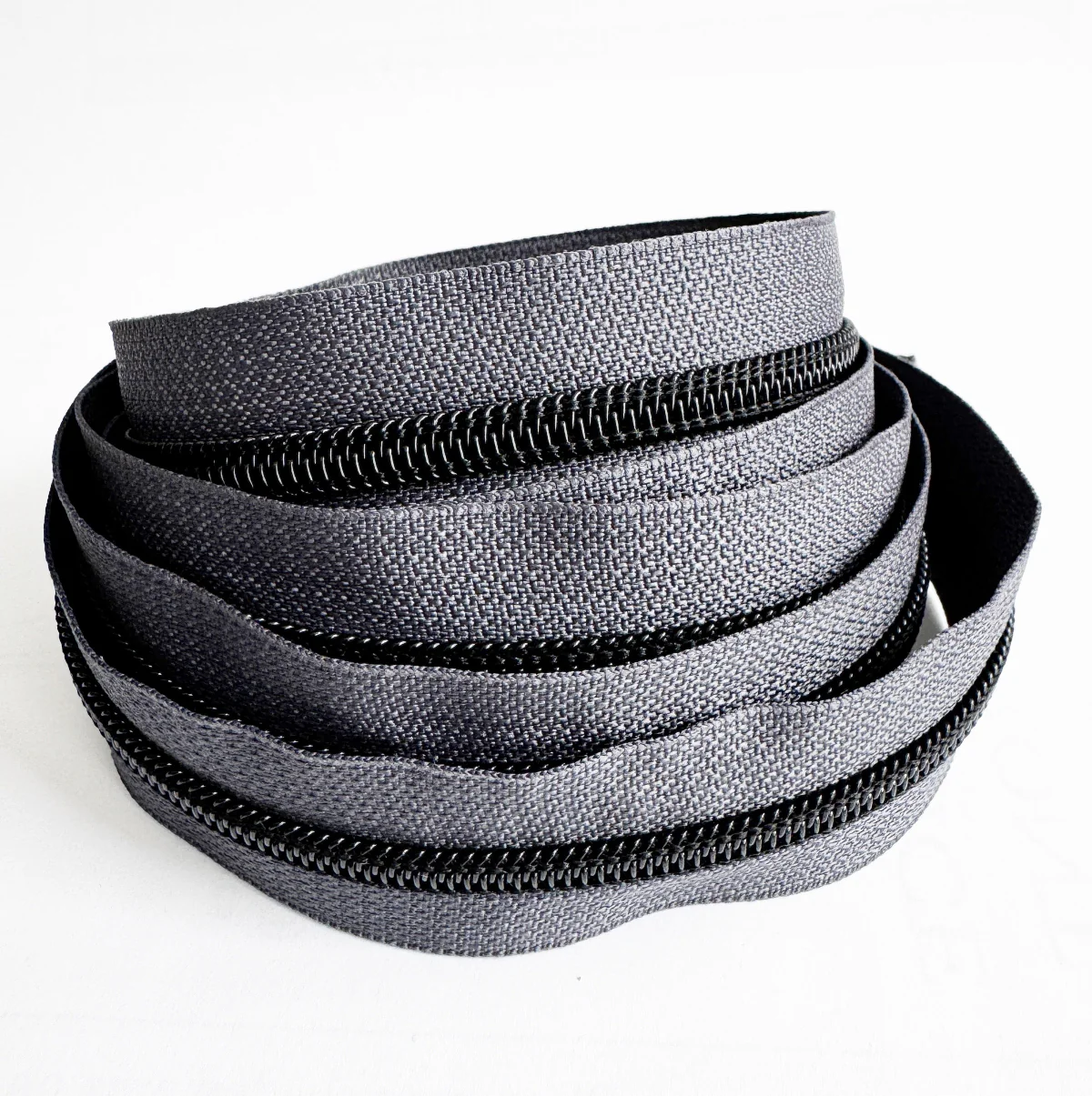 Deep Grey Gunmetal Zipper Tape — #5 Nylon, 3 Yards