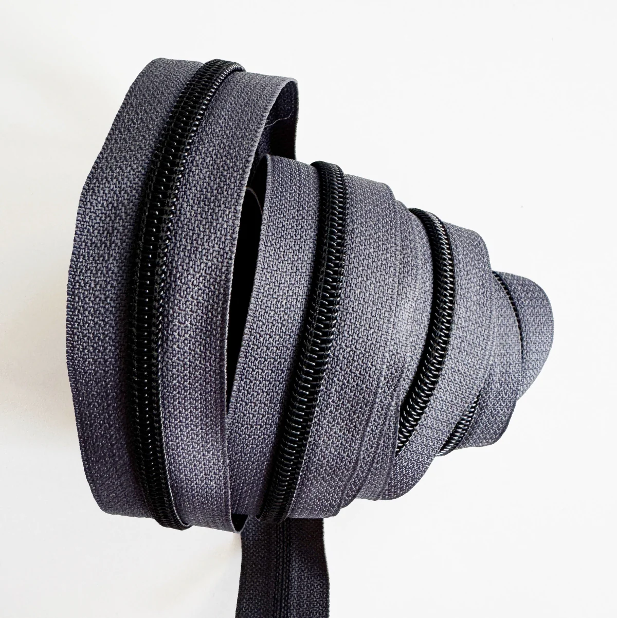 Deep Grey Gunmetal Zipper Tape — #5 Nylon, 3 Yards - Image 2