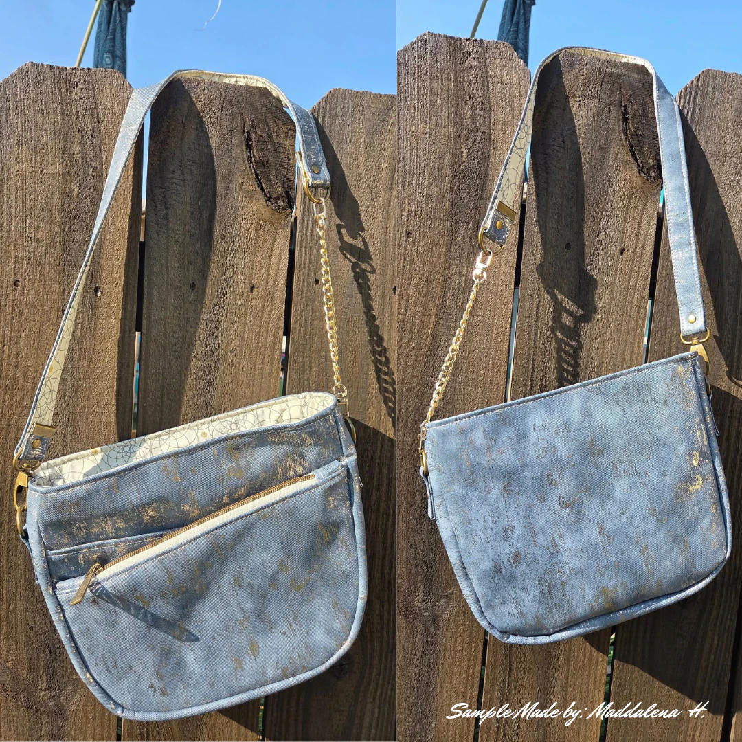 Denim Blue Vinyl with Gold Accents - Image 5