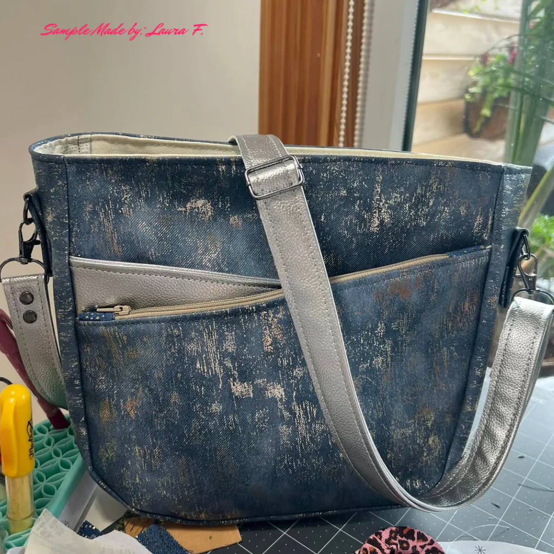 Denim Blue Vinyl with Gold Accents - Image 9