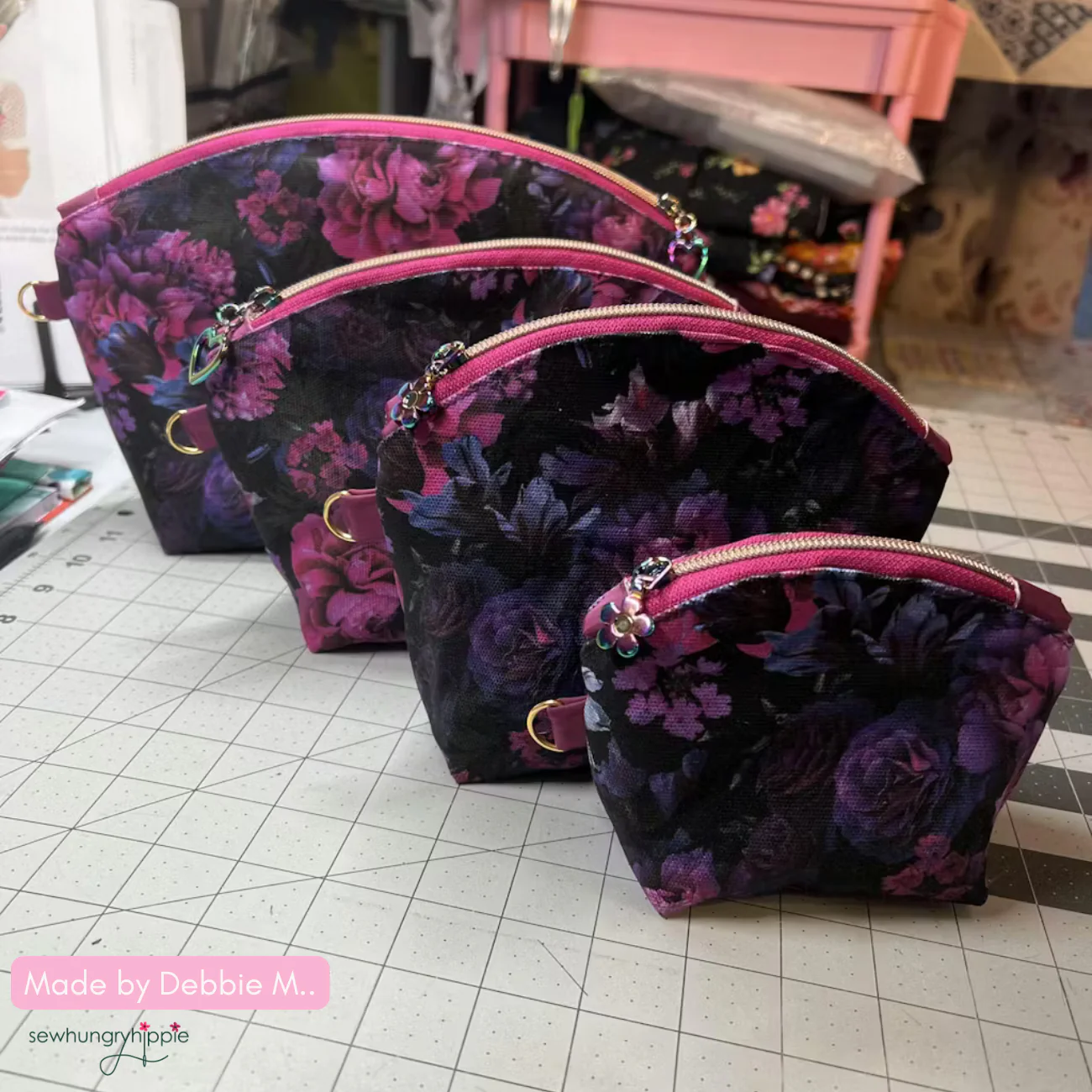 Night Bloom Floral Canvas Fabric | Dark Moody Floral Print for Bag Making - Image 7