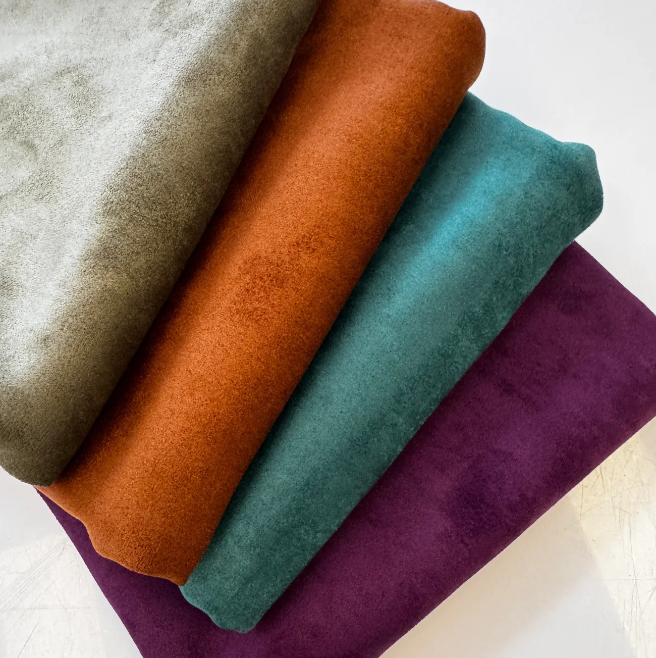Faux Suede Cognac Brown Fabric 18" x 54" - Image 4