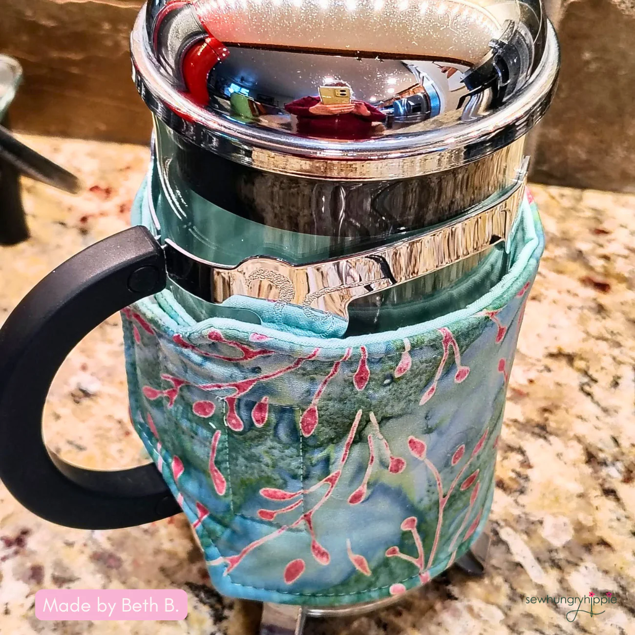 French Press Coffee Sleeve PDF sewing pattern - Image 6