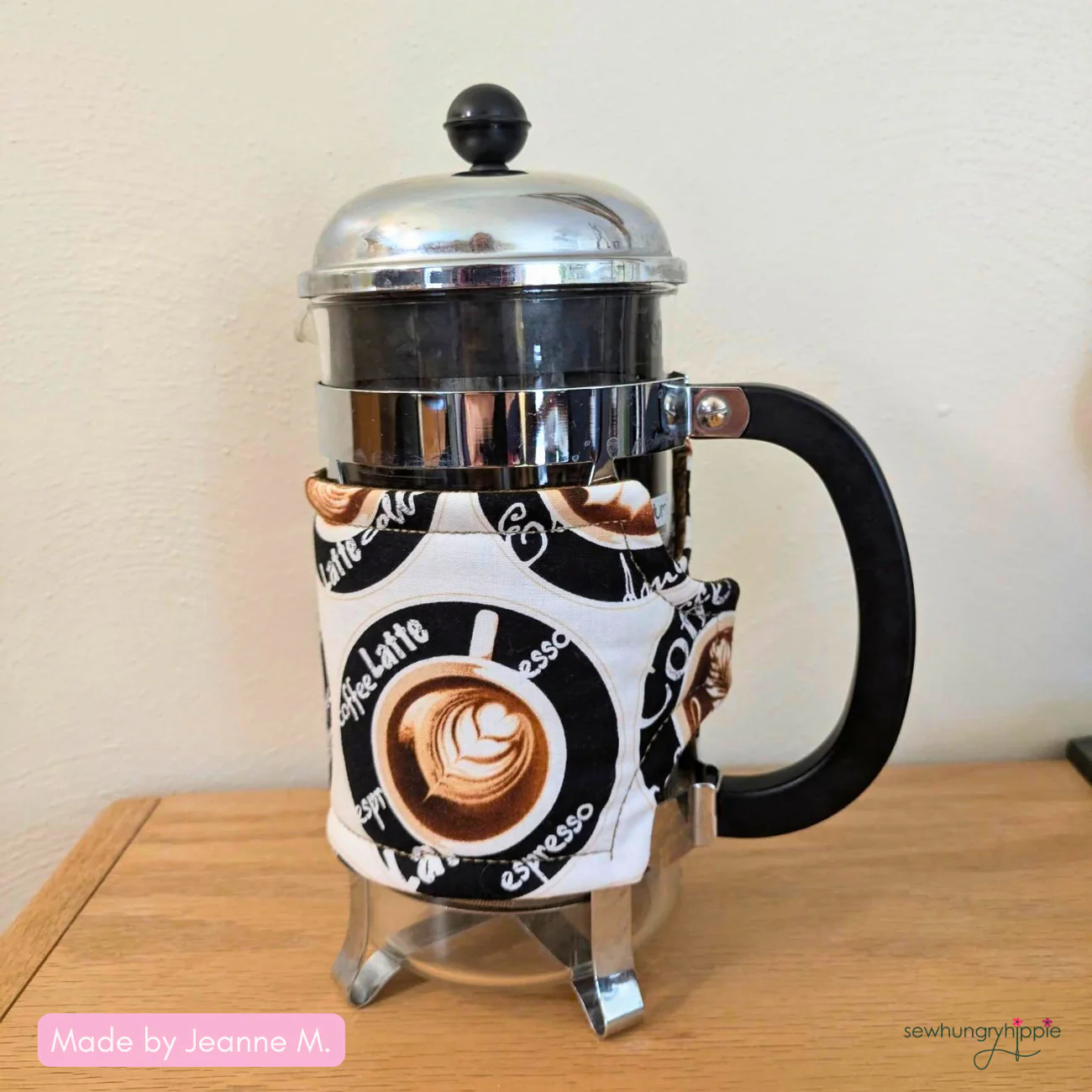French Press Coffee Sleeve PDF sewing pattern - Image 7