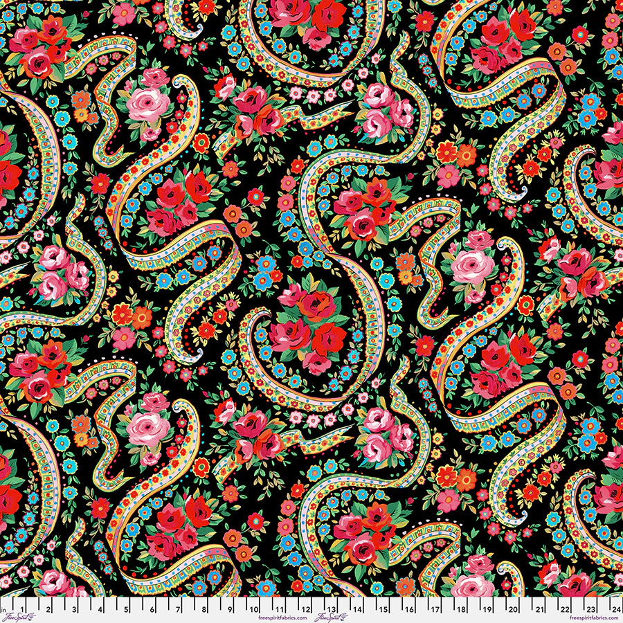 Gala in black - Joyful fabric by Sarah Campbell 3 yard BUNDLE - Image 3