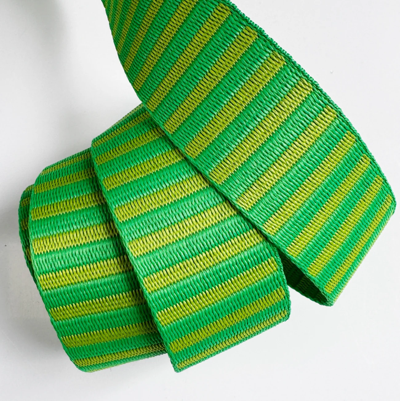 Green Jacquard Woven Stripes Webbing – 1.5" Wide