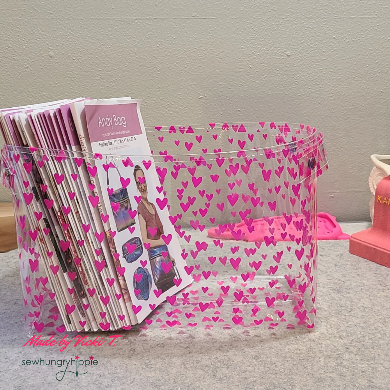 Hot Pink Jazzy Hearts TPU vinyl NEW heart style - Image 3