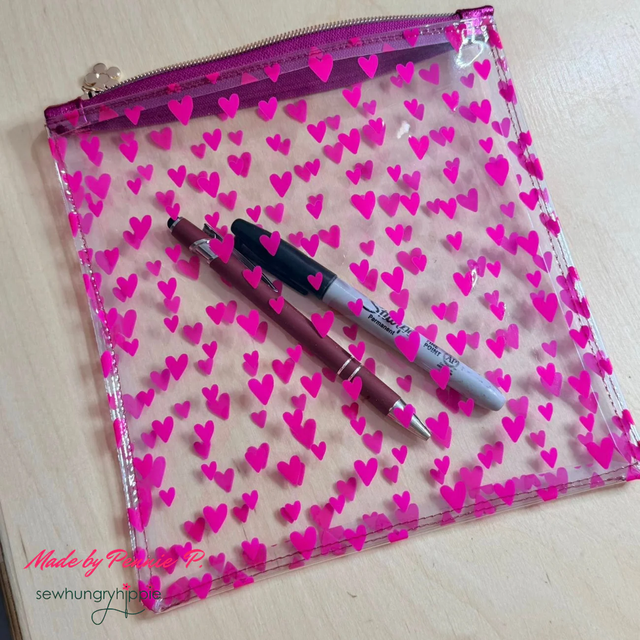 Hot Pink Jazzy Hearts TPU vinyl NEW heart style - Image 5