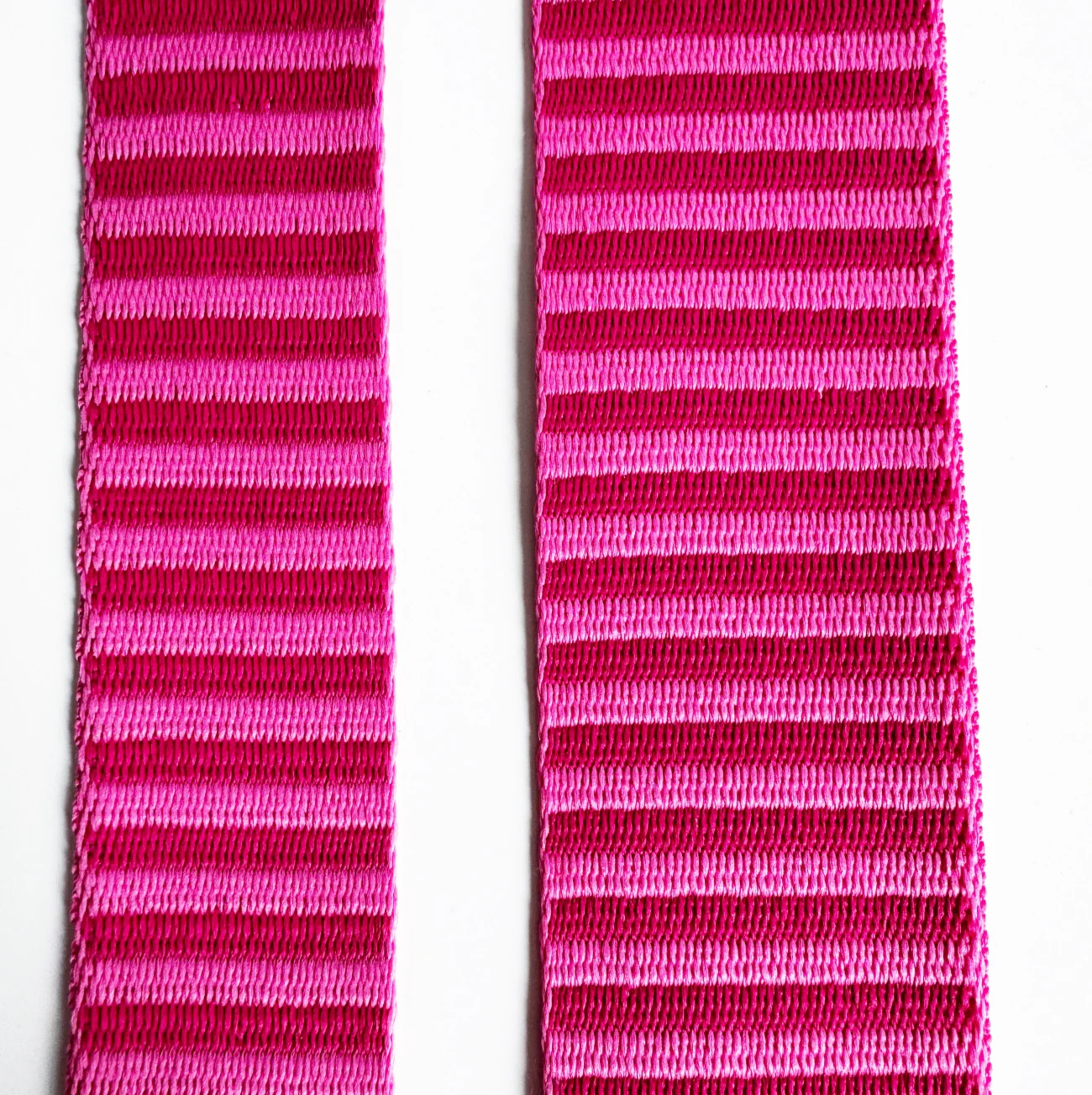 Jacquard Woven Stripe Webbing – Dark Pink Dragonfruit | 2" Wide | Sold Per Yard