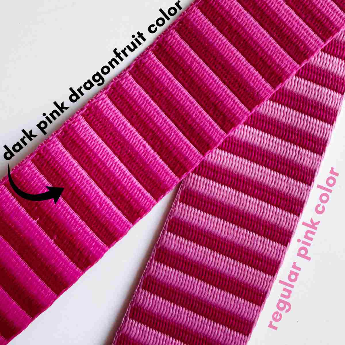 Jacquard Woven Stripe Webbing – Dark Pink Dragonfruit | 1.5" Wide | Sold Per Yard - Image 3