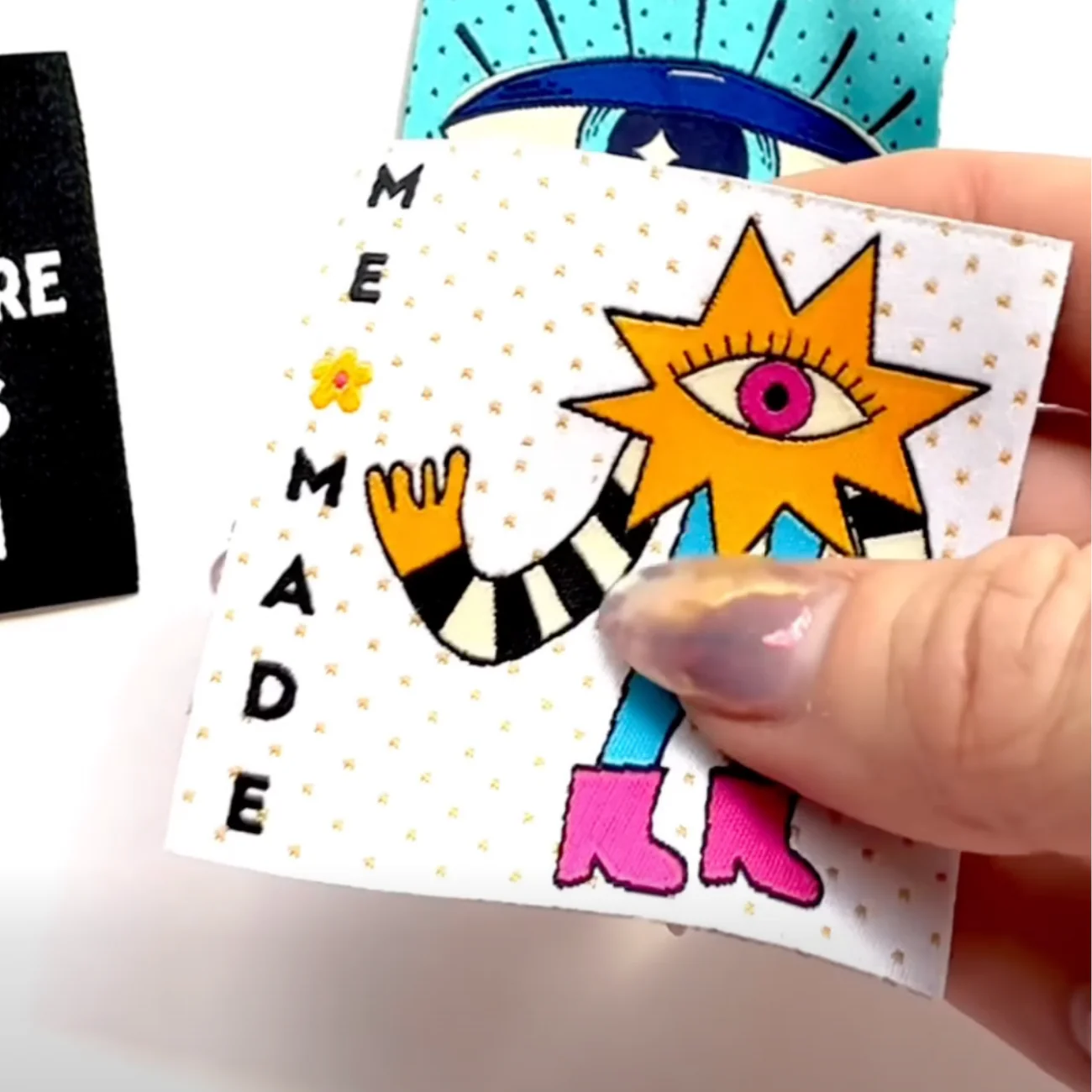 Made Me Custom Woven Label – 2" Embroidered Sew-In Tag - Image 3