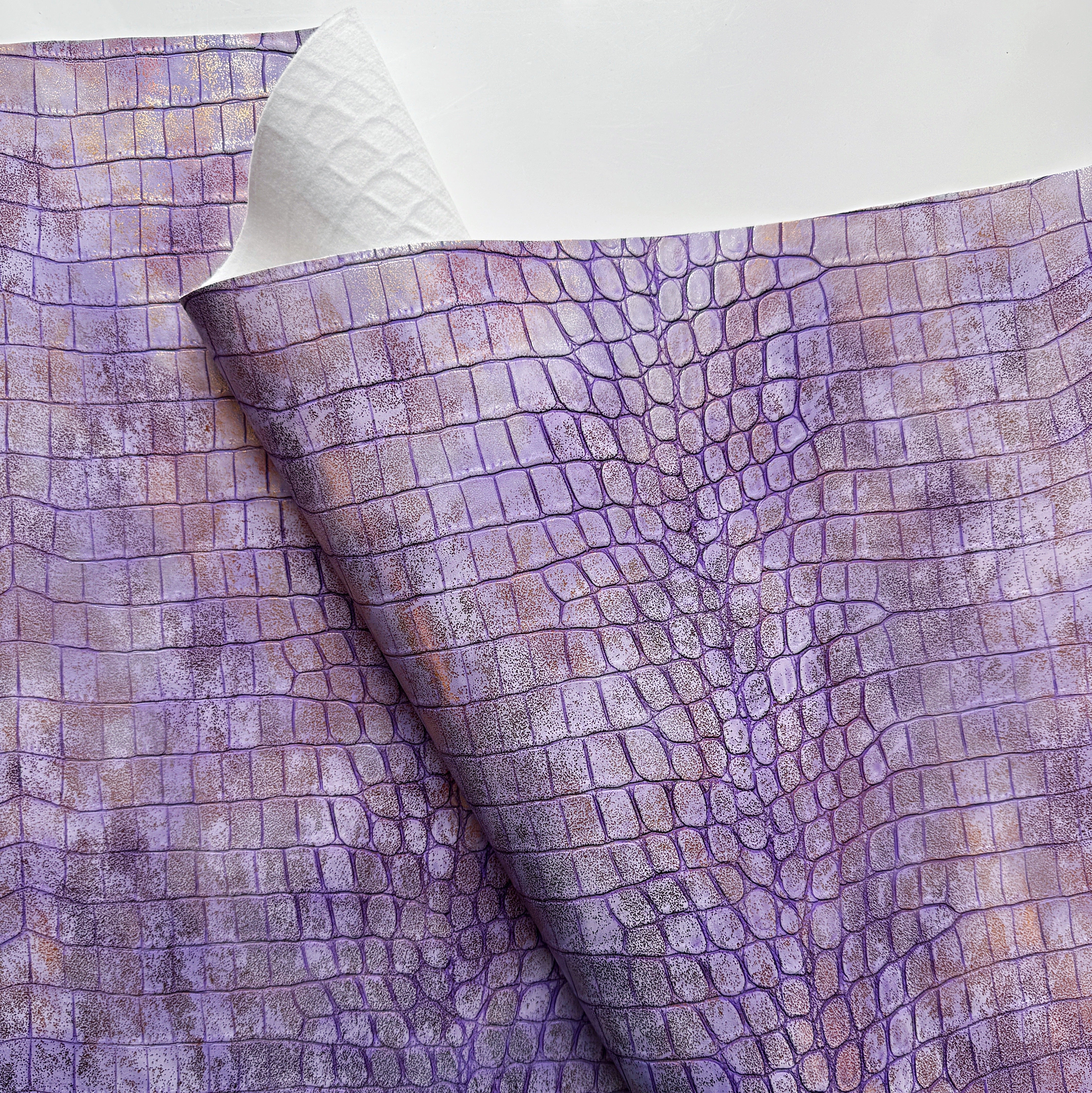 Mystic Croc Purple Faux Leather Vinyl - SewHungryHippie Bag Making Material - Image 2