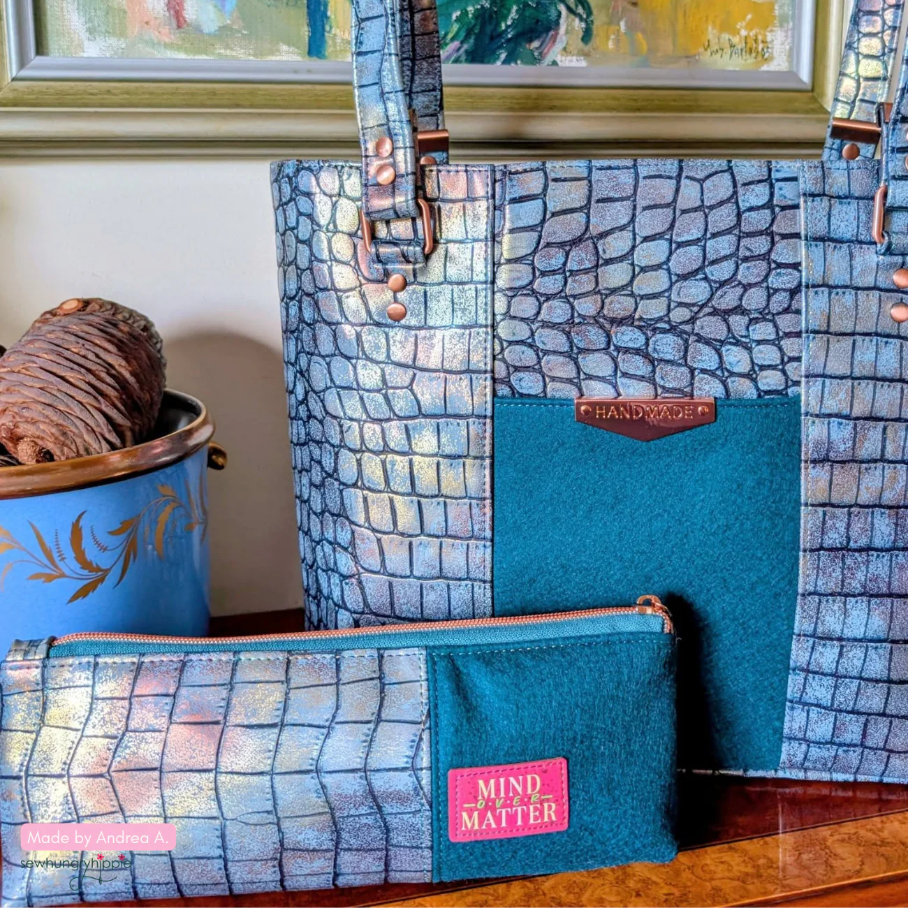 Mystic Croc Vinyl Sew HungryHippie Bag Making Vinyl Faux Leather - Image 13