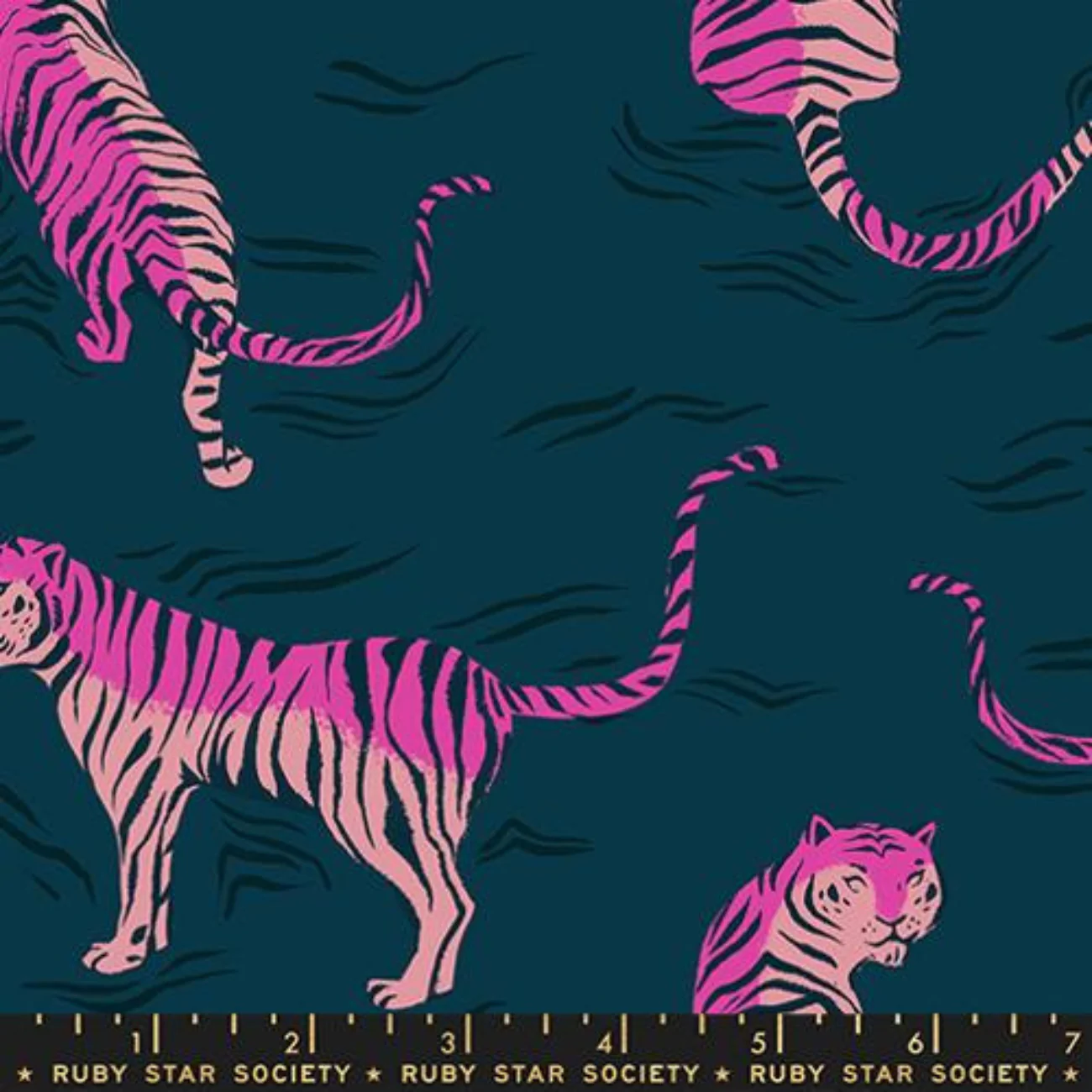 Ruby Star Society Poolside Too Rayon Fabric – Tigress Dark Teal | Fabric by the Yard - Image 3