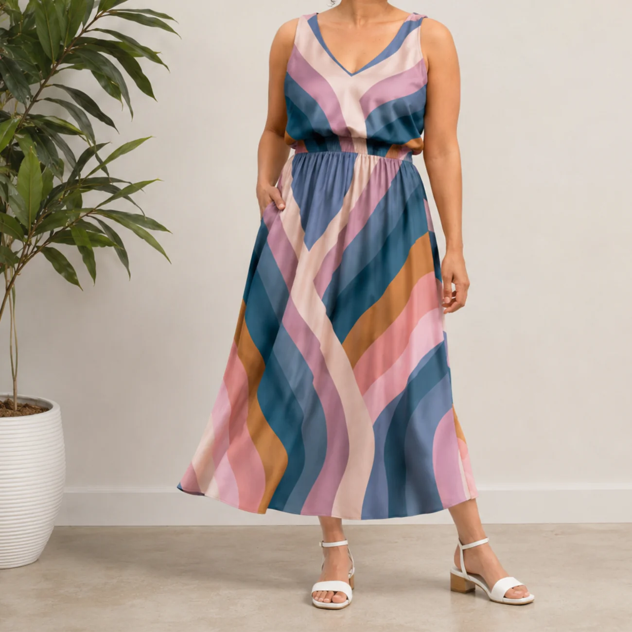 Daydream Rayon Geometric Pale Twilight - Image 6