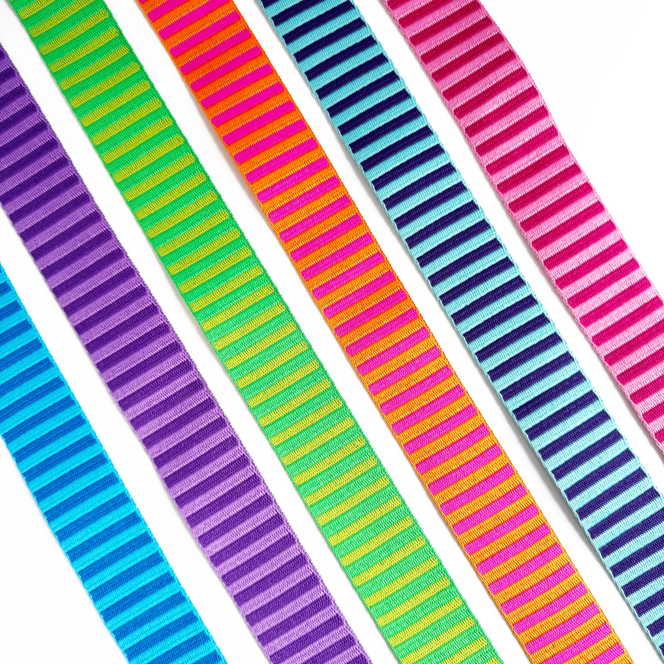 Pink Orange Striped Jacquard Woven Zipper Tape – #5 Continuous Zipper 3 Yards | Silver Teeth - Image 9