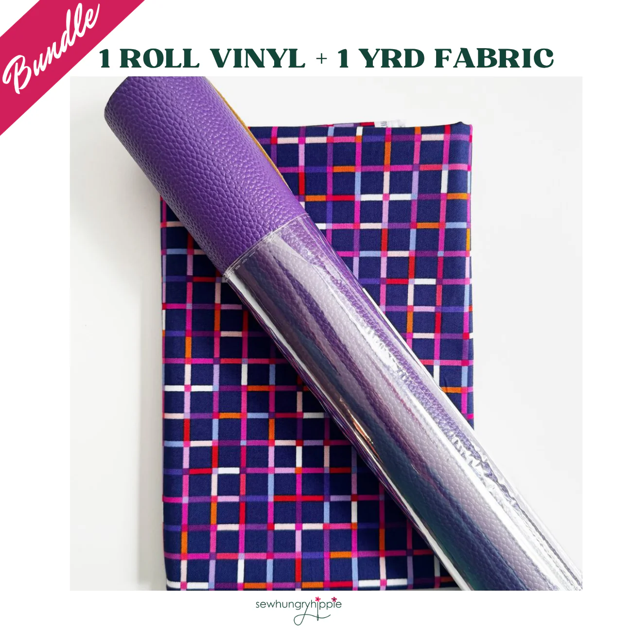 Purple Plaid Bundle – Vinyl & Perfect Day Quilting Cotton