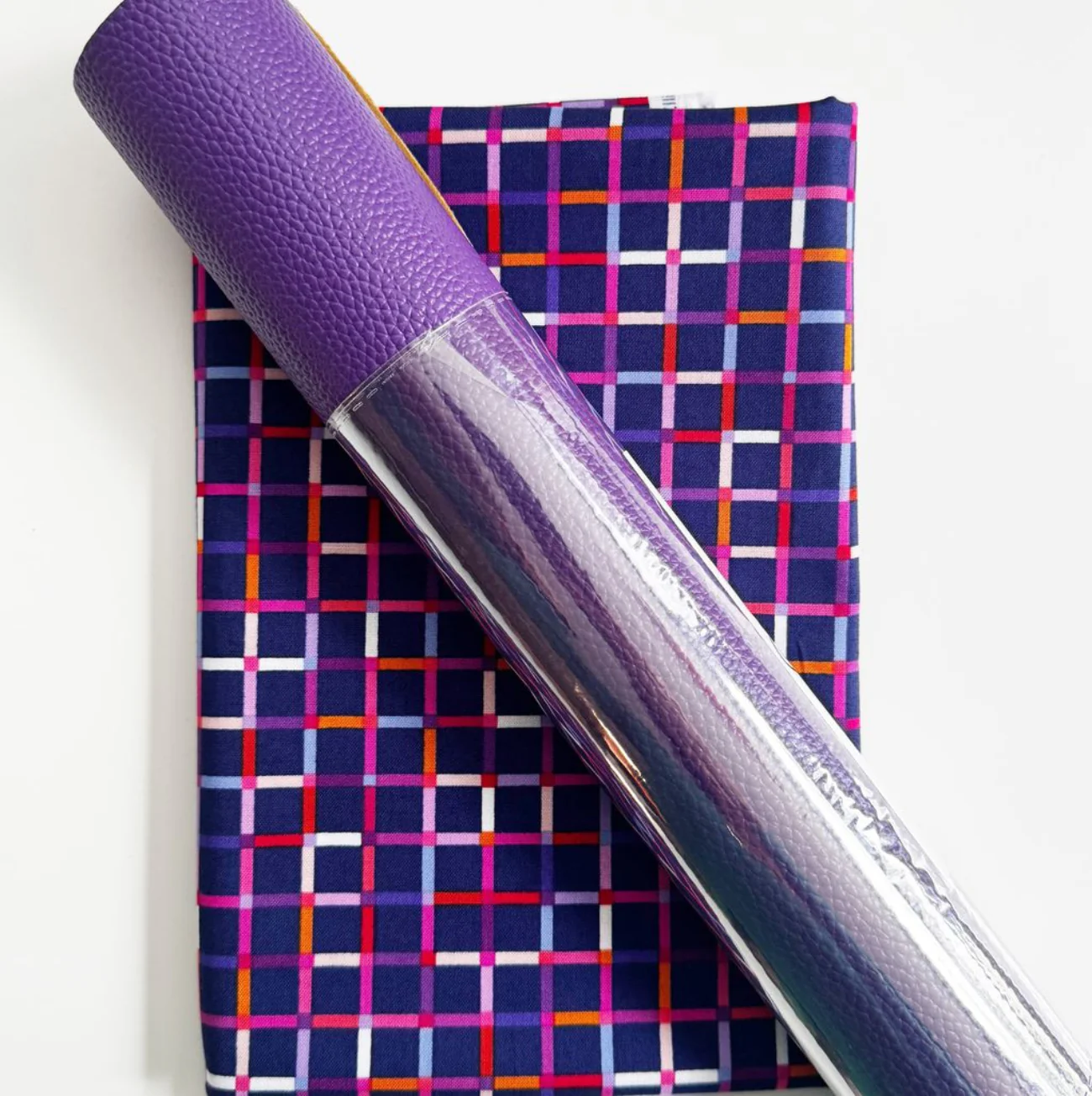 Purple Plaid Bundle – Vinyl & Perfect Day Quilting Cotton - Image 2