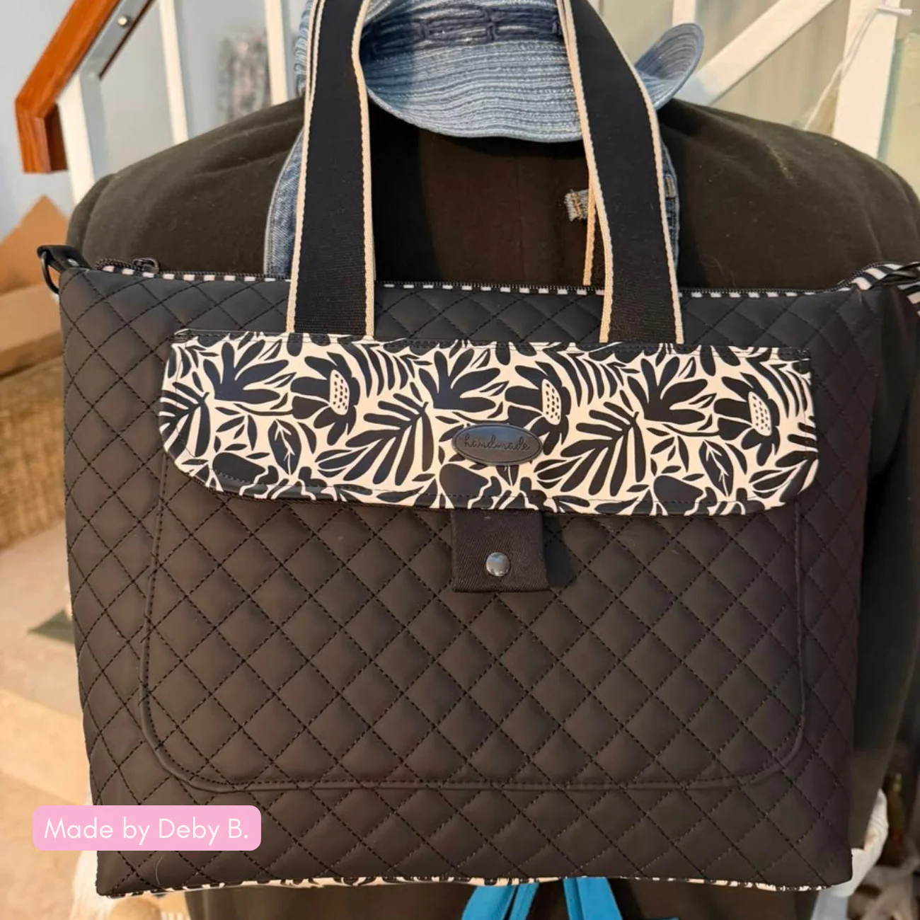 Quilted Vinyl Black - Pre-Quilted Fabric for Bags - Image 10