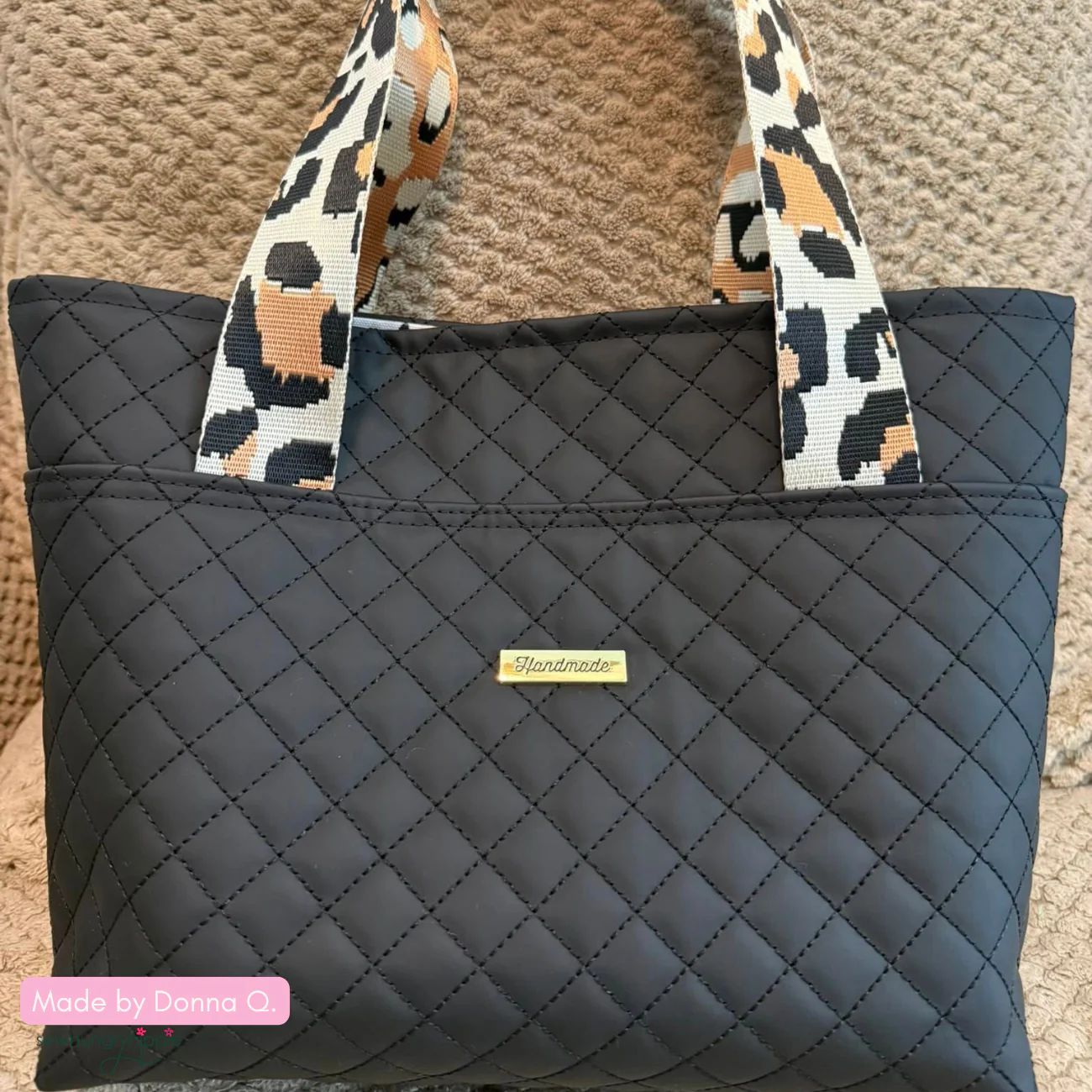 Quilted Vinyl Black - Pre-Quilted Fabric for Bags - Image 11