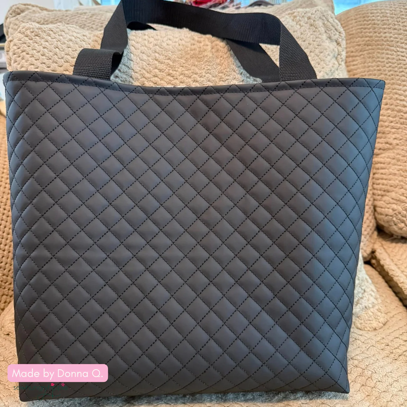 Quilted Vinyl Black - Pre-Quilted Fabric for Bags - Image 13