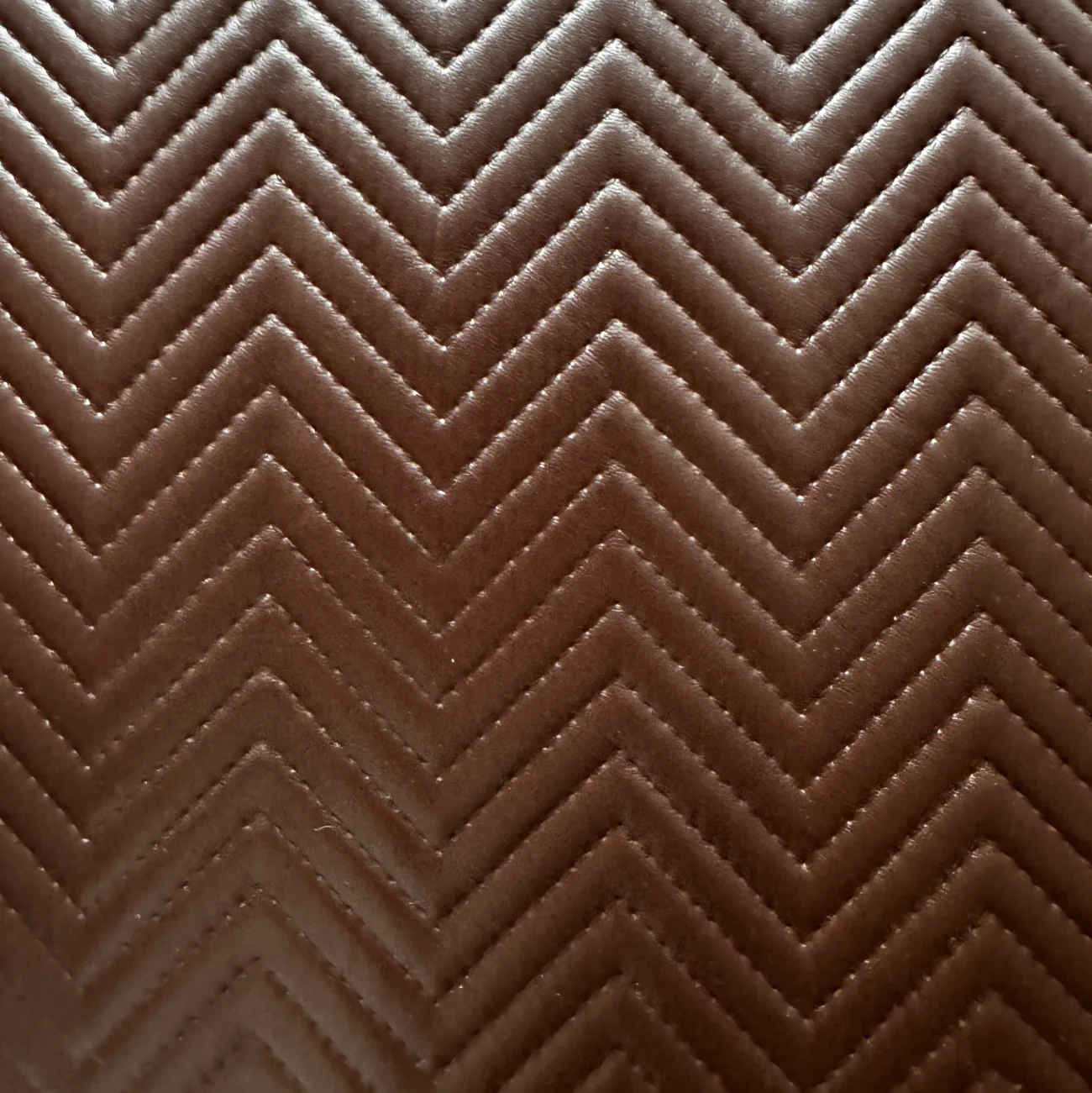 Pre-Quilted Vinyl – Dark Brown Chevron - Image 2
