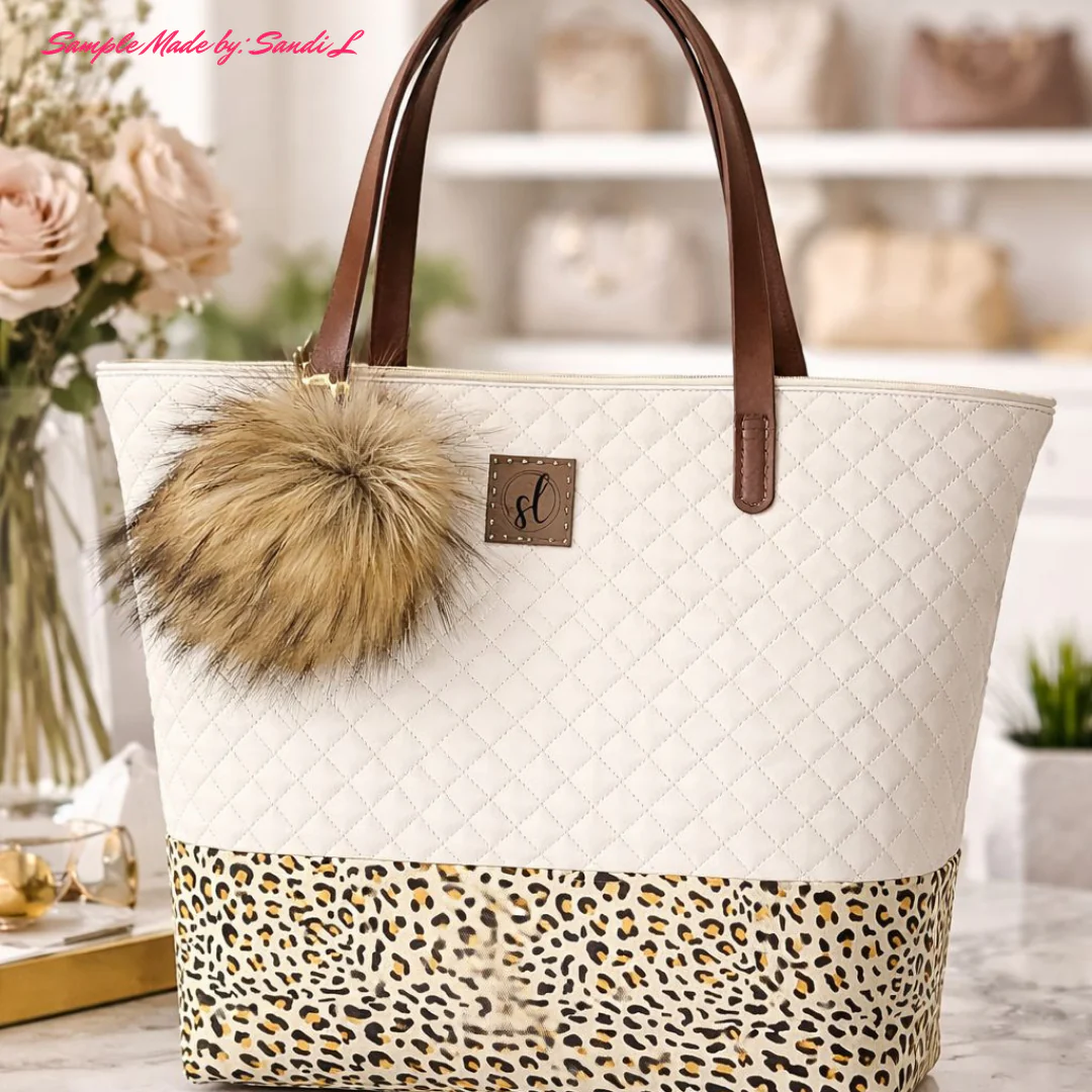 Quilted Vinyl Light Beige - Eggshell Pre-Quilted Fabric for Bags - Image 2